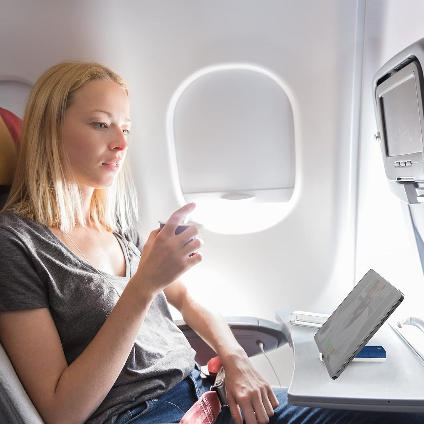 CLICK CLEAN Touchscreen Mist Cleaner, Screen Cleaner, All in One Screen Cleaner Spray with Microfiber and Phone Stand for All Phones, Laptop and Tablet Screens (Dark Blue)