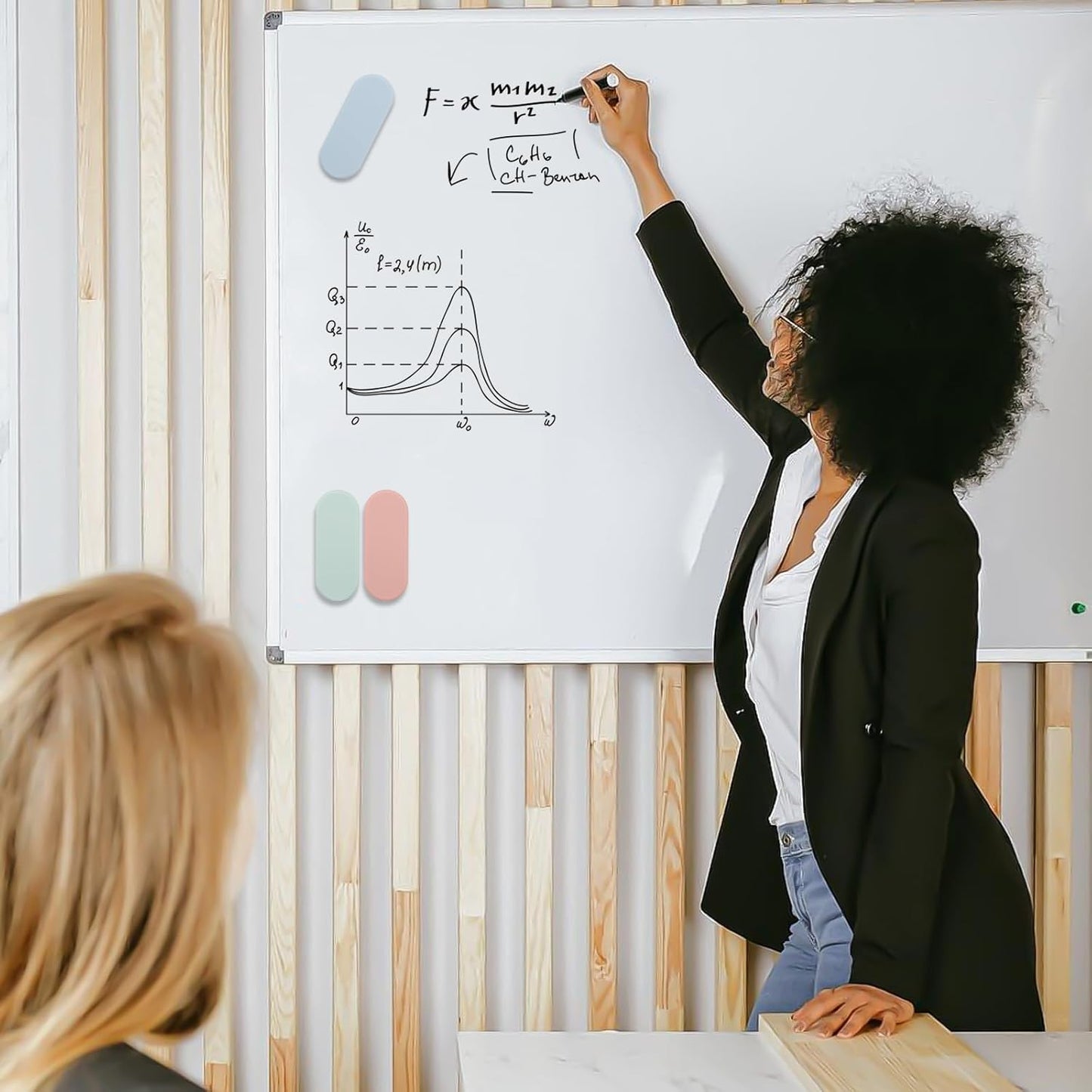 Ddaowanx Dry Erase Erasers, Magnetic Whiteboard Eraser Classroom Must Haves for Students Teachers, School Supplies (4 Pack, 4 Color)