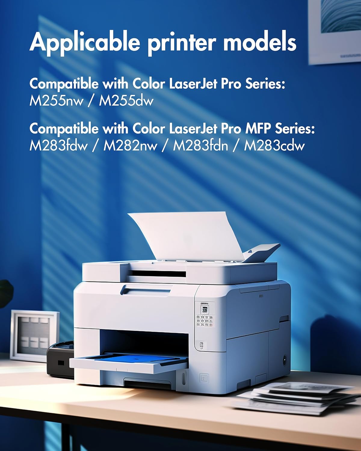 206A Toner Cartridge 4 Pack | Toner Cartridge Replacement for HP 206A 206X Compatible with HP Color Laserjet Pro MFP M283fdw M283cdw M255dw, Color Pro MFP M283 M255 Series | W2110A