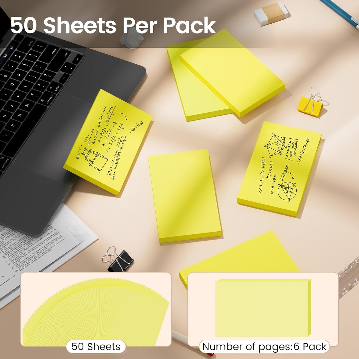 Index Cards 3x5 Inch, 300sheets, Flash Cards, Blank Yellow Note Cards Paper For Studying, Schools Supplies, College, Office And Home Organization, Note Taking Supplies