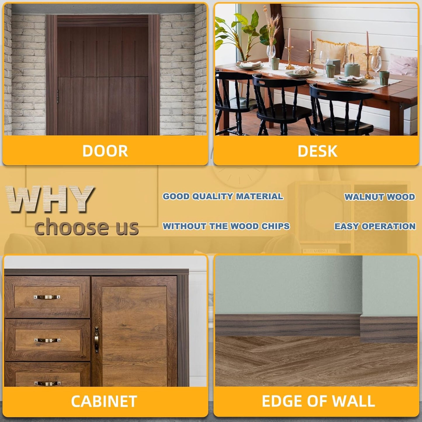 GSCIT Club Wood Grain Repair Tape, 2.3 inch X 50ft Self Adhesive Walnut Grain Repair Patch for Tables, Chairs, Baseboards, Doors, Windows, Floors, Handicraft DIY.