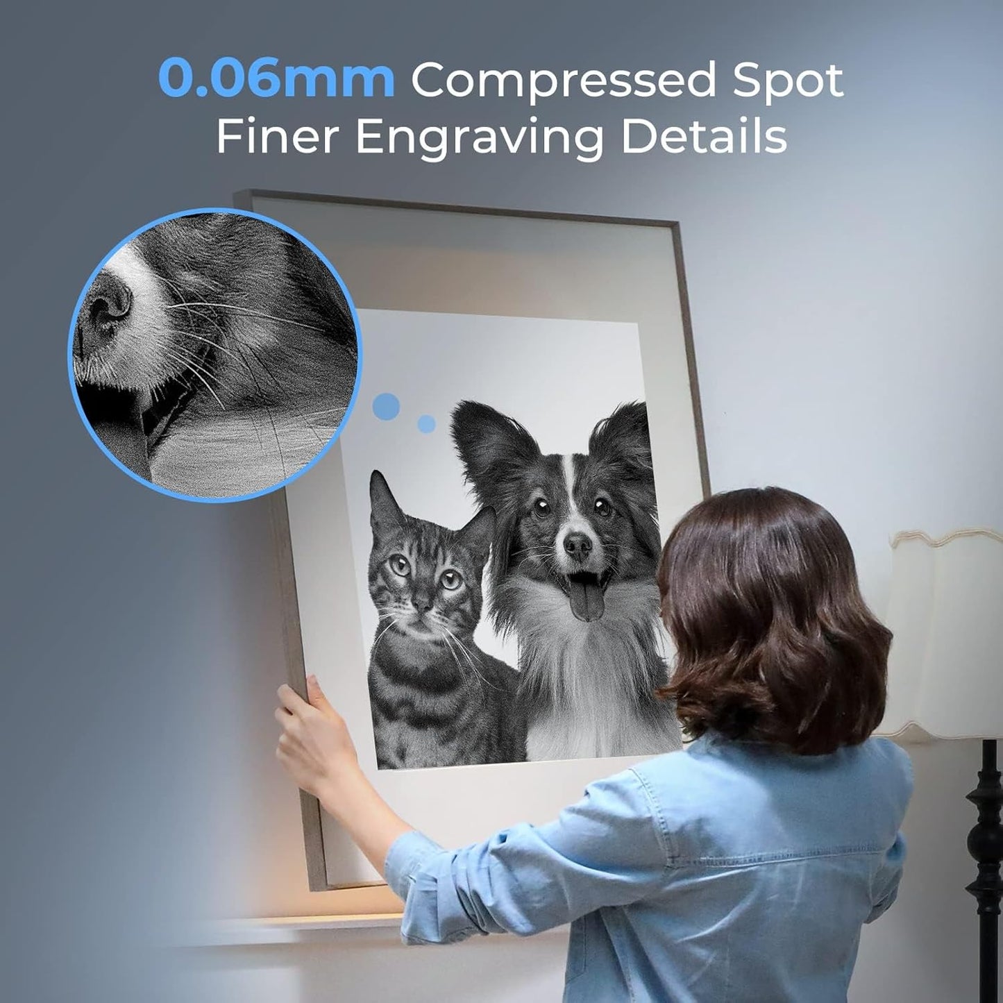 Creality Laser Engraver Machine 10W Output Power, 72W DIY Laser Engraving Machine 0.06mm High Precision Laser Cutter and Engraver for Wood and Metal, Paper, Acrylic, Glass, Leather etc, 17" x 16"