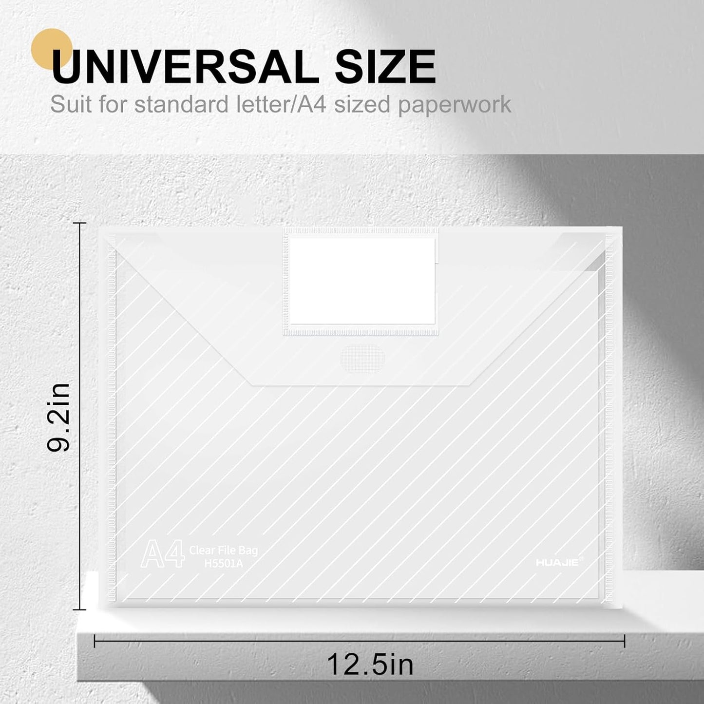 10 Pack, Clear Plastic Envelopes File Folders, HeavyDuty Document Holder with Label Pockets for Letter and A4 Size, Document Folder for School Home Work Office Organizer (10)