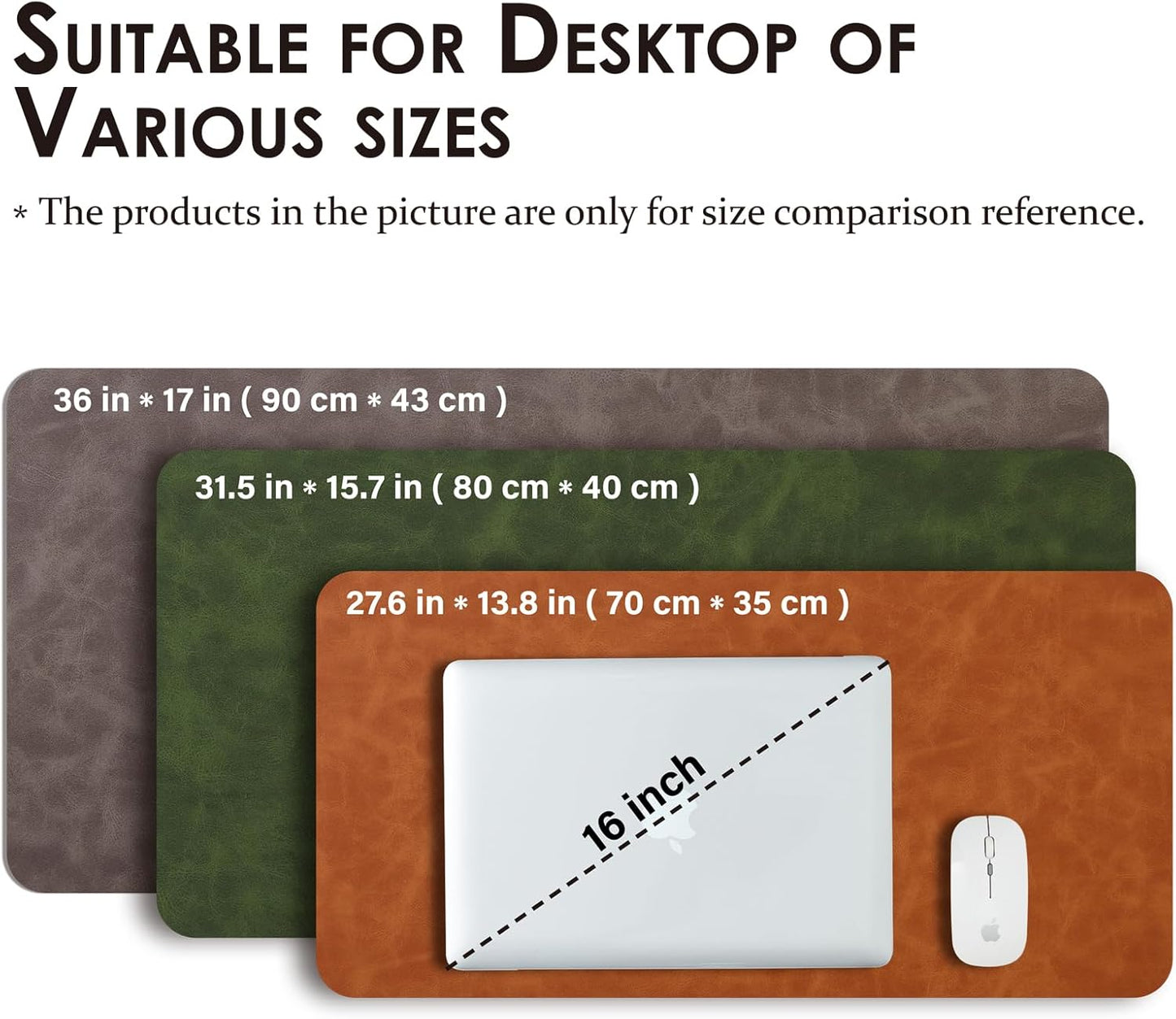 Distressed Leather Desk Mat - Non-Slip PU Desk Pad for Office and Home - Desk Organization and Accessories - Ideal for Large Mouse Pad and Desk Mats on Top of Desks(Mint Green,31.5"x 15.7")