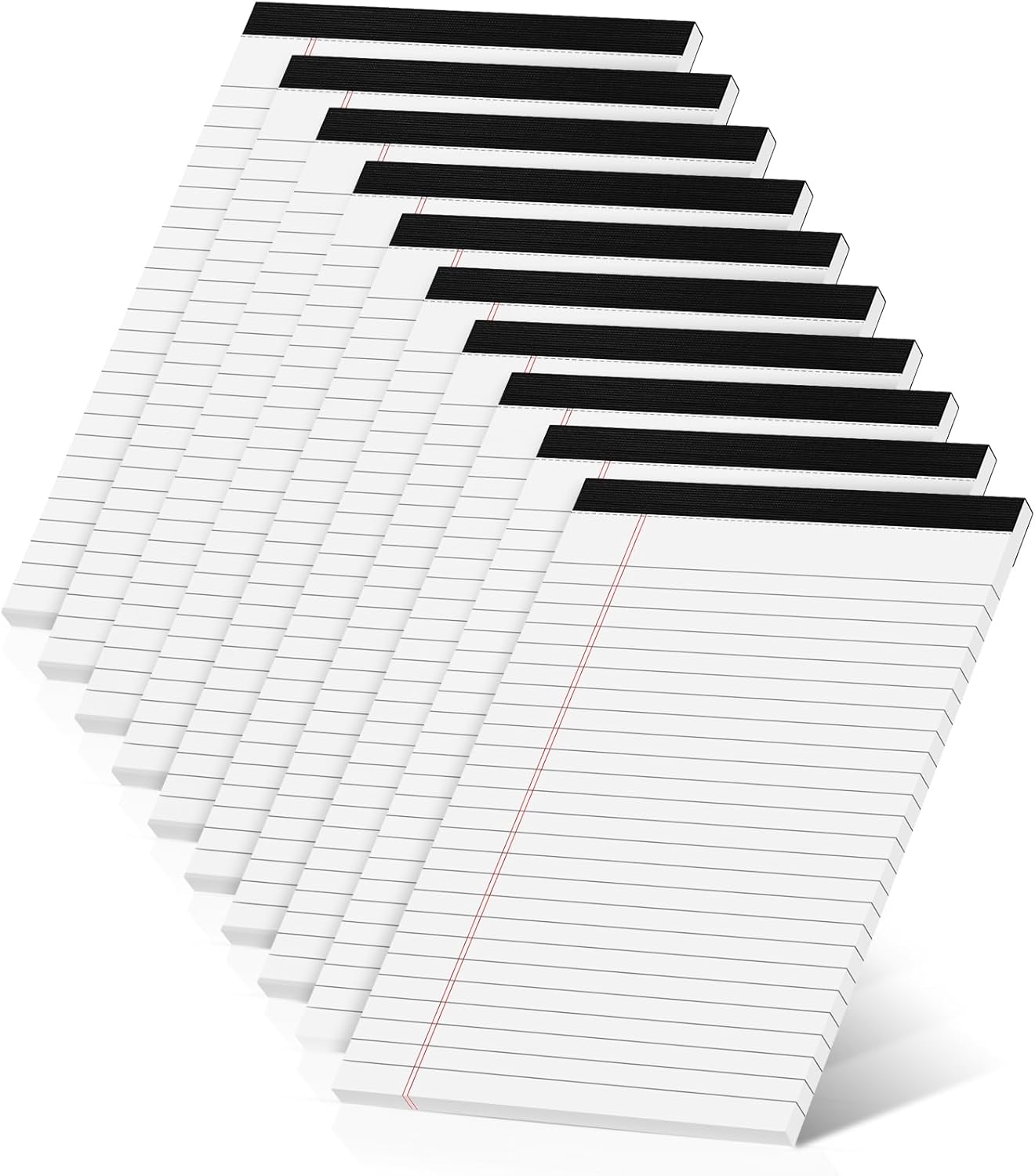 10 Pack White Legal Pads 5x8 Small Note Pads, Writing Pads for Work, College Ruled Perforated Memo Pad, Desk Notepad with Study Backboard, 30 Sheets Per Pad, 5x8 Legal Pad for Office/School/Home