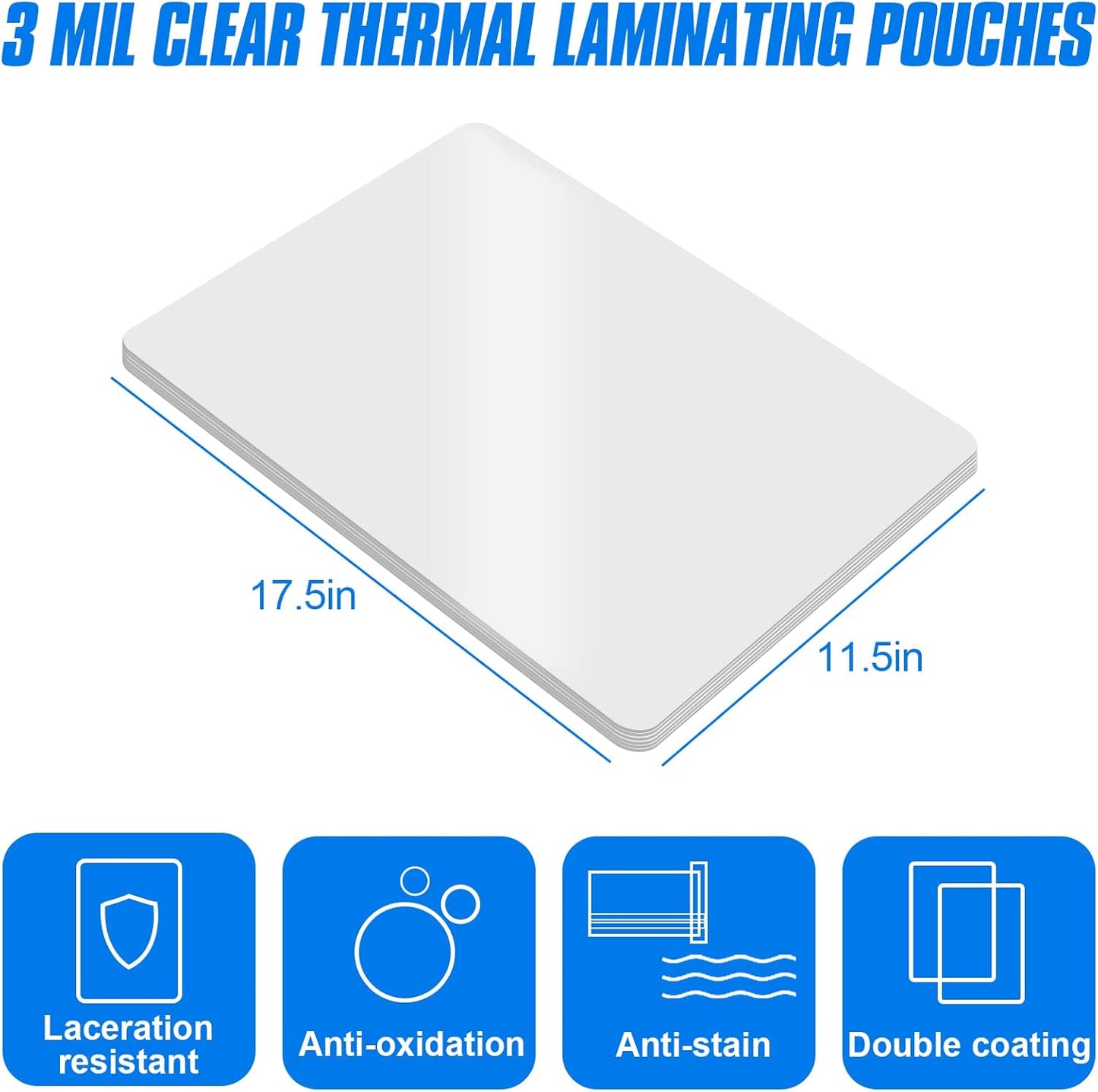HERKKA 100 Pack Laminating Sheets, Hold 11 x 17 Inch Sheet, 3 Mil Clear Thermal Laminating Pouches 11.5 x 17.5 Inch Lamination Sheet Paper for Laminator, Round Corner