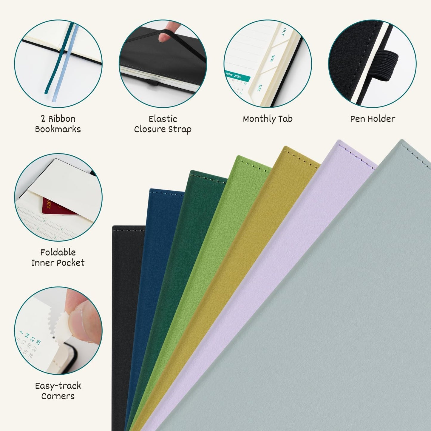 BEZEND Weekly Planner 2025-2026 with 2 Columns, 8.5" x 11" Academic Calendar 18 Months (Jul 25-Dec 26) Life Work Appointment Book with Monthly Tab, PU Leather Hardcover - Black