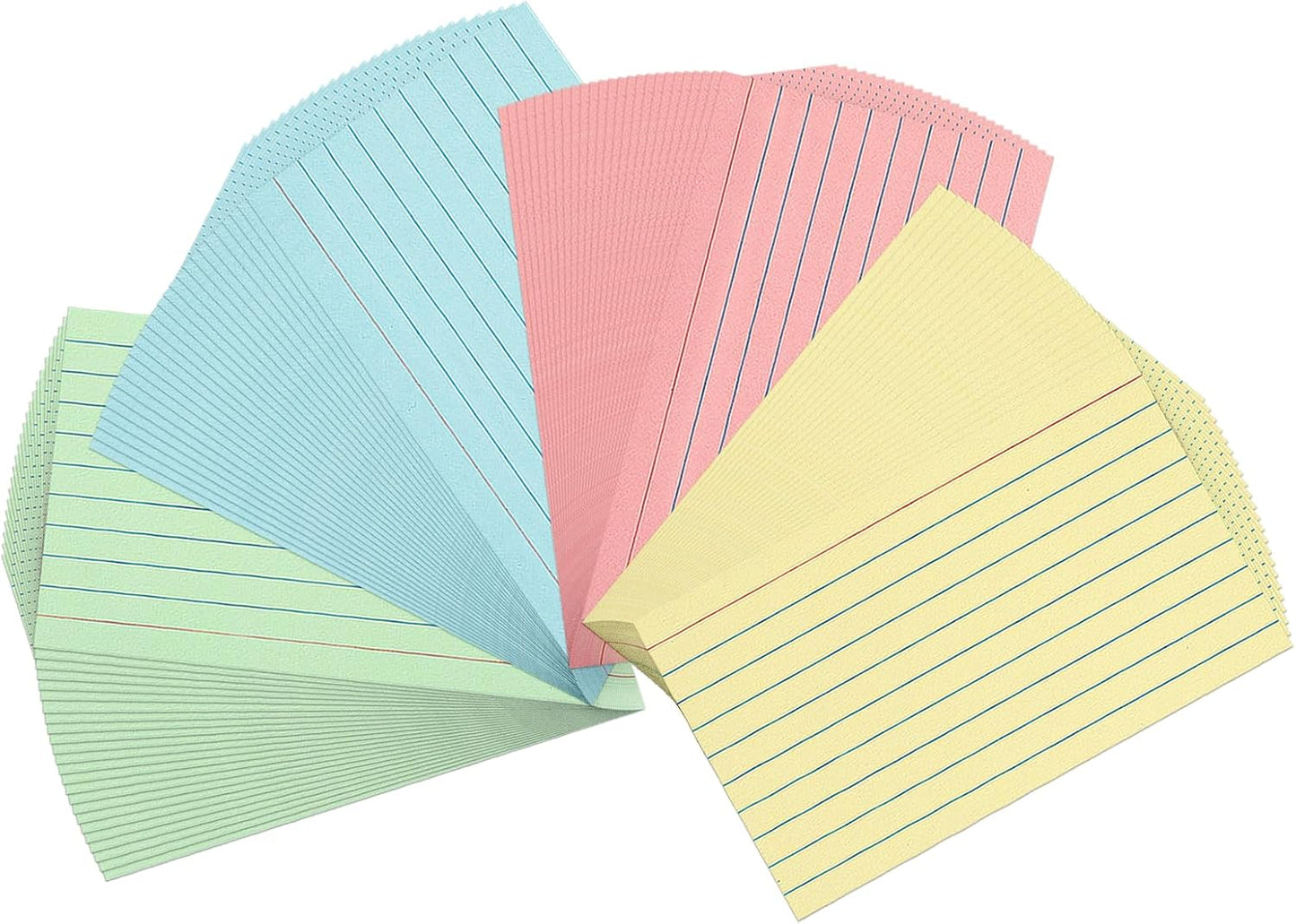 300 Sheets Colored Index Cards 3x5 Ruled-Goefun Lined Note Cards 3 x 5 Color Flashcards for Studying, Note Taking, To Do List