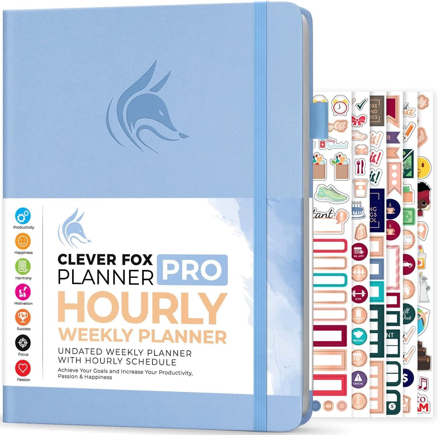 Clever Fox Planner PRO Schedule – Undated Weekly & Monthly Life Planner with Time Slots, Appointment Book & Daily Organizer, A4 (Periwinkle)