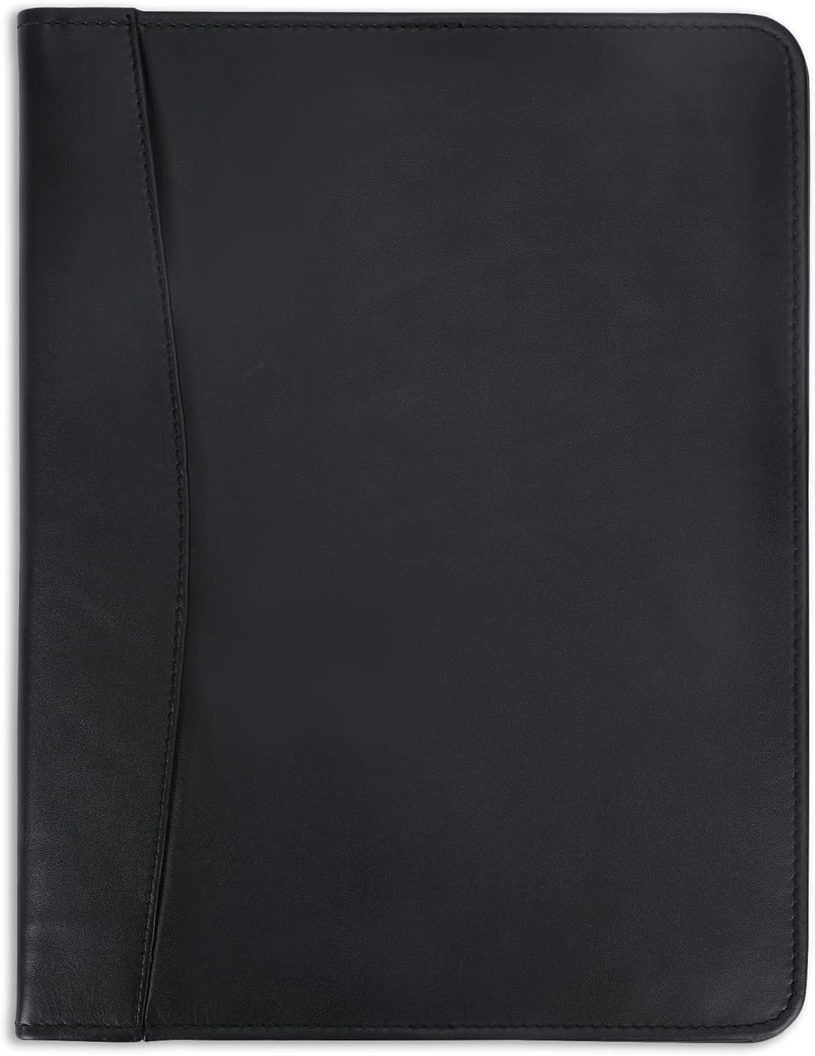 Heavy Duty Buffalo Leather Legal Pad Portfolio Handmade Executive Notebook Binder, Professional Padfolio Organizer Gift for Men and Women Genuine Leather Resume Document Holder (Black)