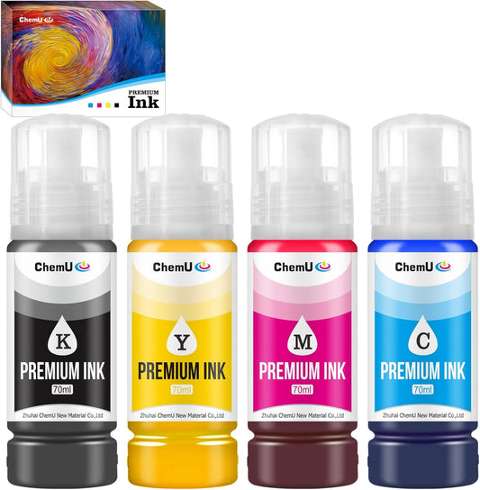 Compatible 522 Ink Refill Bottles for ET-2800 ET-2803 ET-2400 ET-2840 ET-4800 ET-4850 ET-4700 ET-4760 ET-4810 ET-2720 ET-3850 ET-15000 Inkjet Printers High Yield, Smooth Flow(Not Subli)