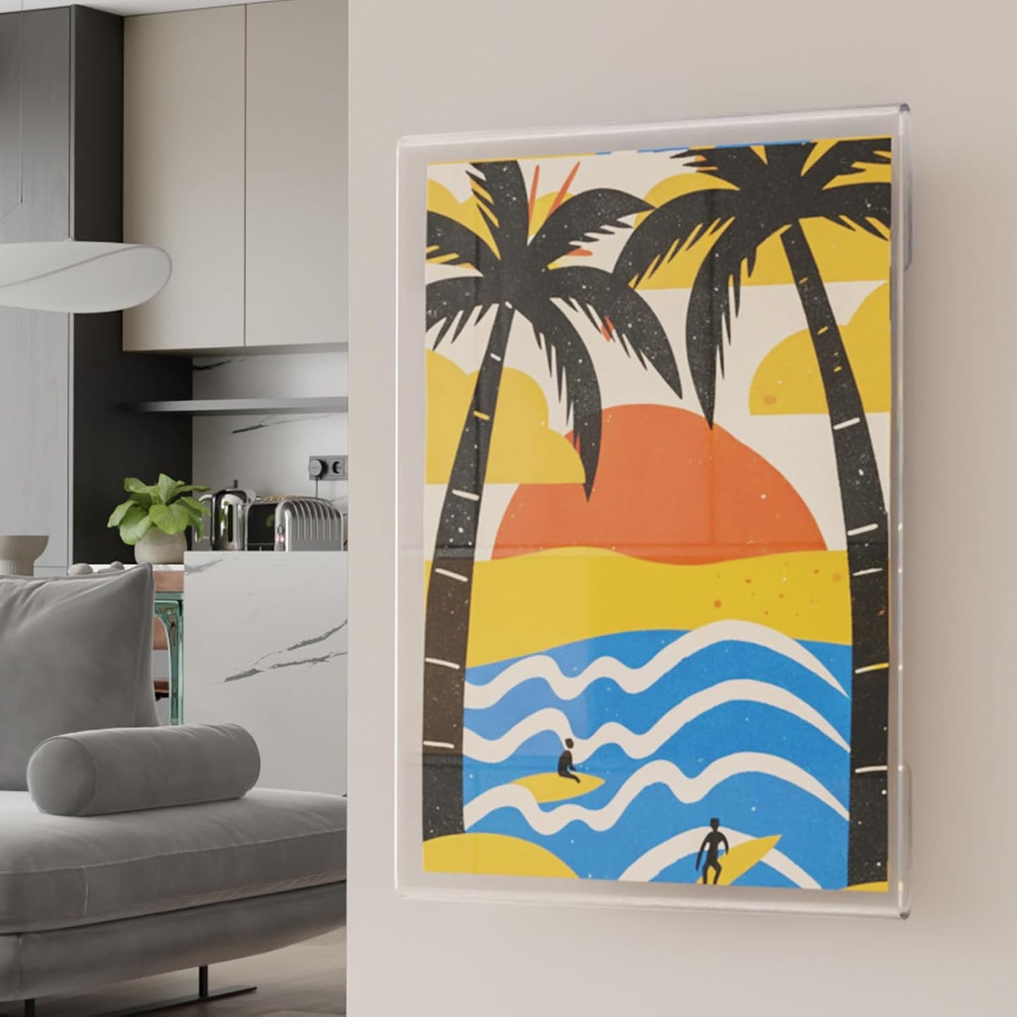 8.5x11 Clear Acrylic Plexi Sign Holders with Double Sided Adhesive Tape, Wall Sign Memo Document Menu Holder for Office, Home, Store, Restaurant-No Drilling (6 Pack)