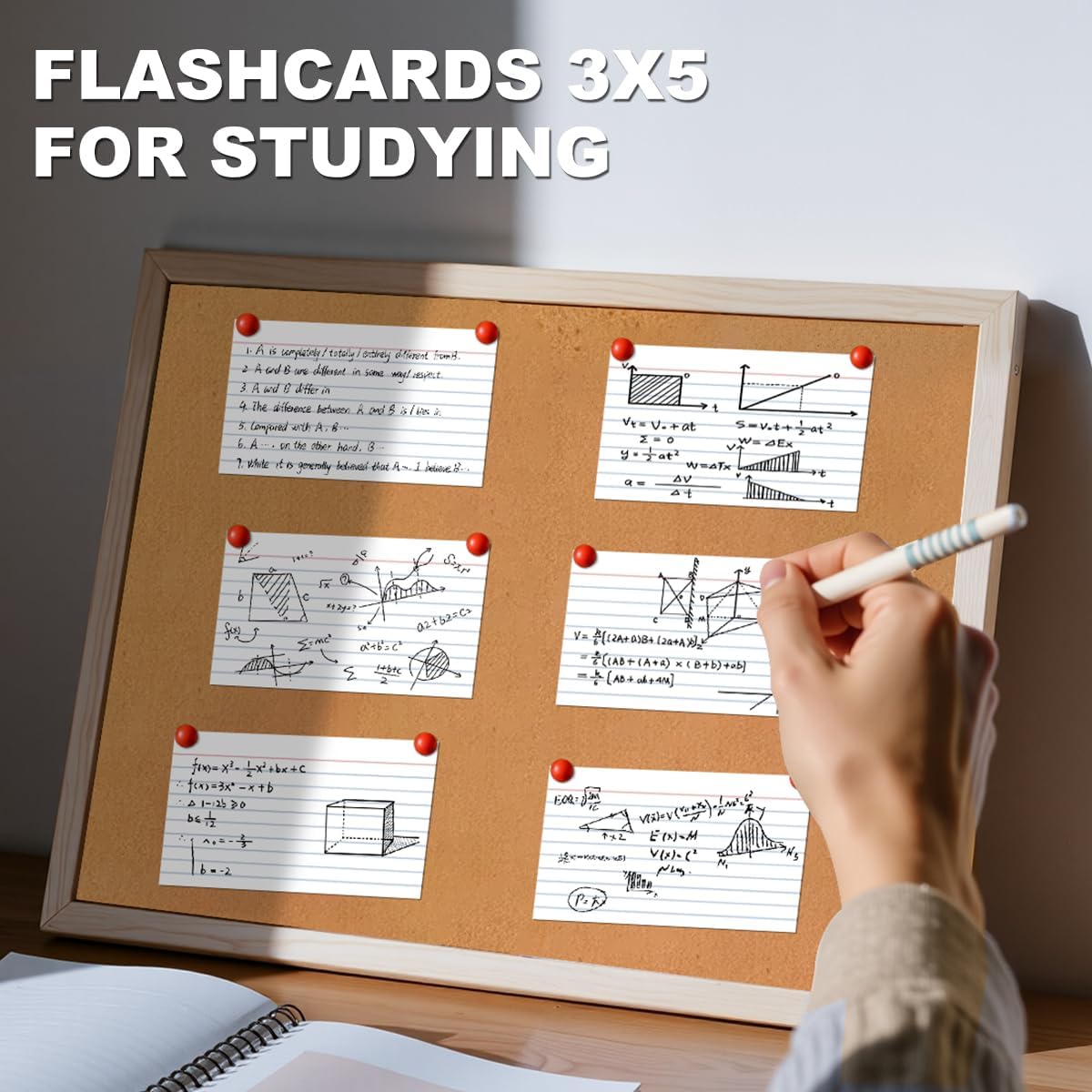 300 Count White Index Cards 3x5 Notecards Bulk Lined Flash Cards for Studying 3 x 5 Index Cards Ruled Notecards Bulk Pack of Note Cards for School Ruled Lined Index Card Flashcards 3x5 Cue Cards