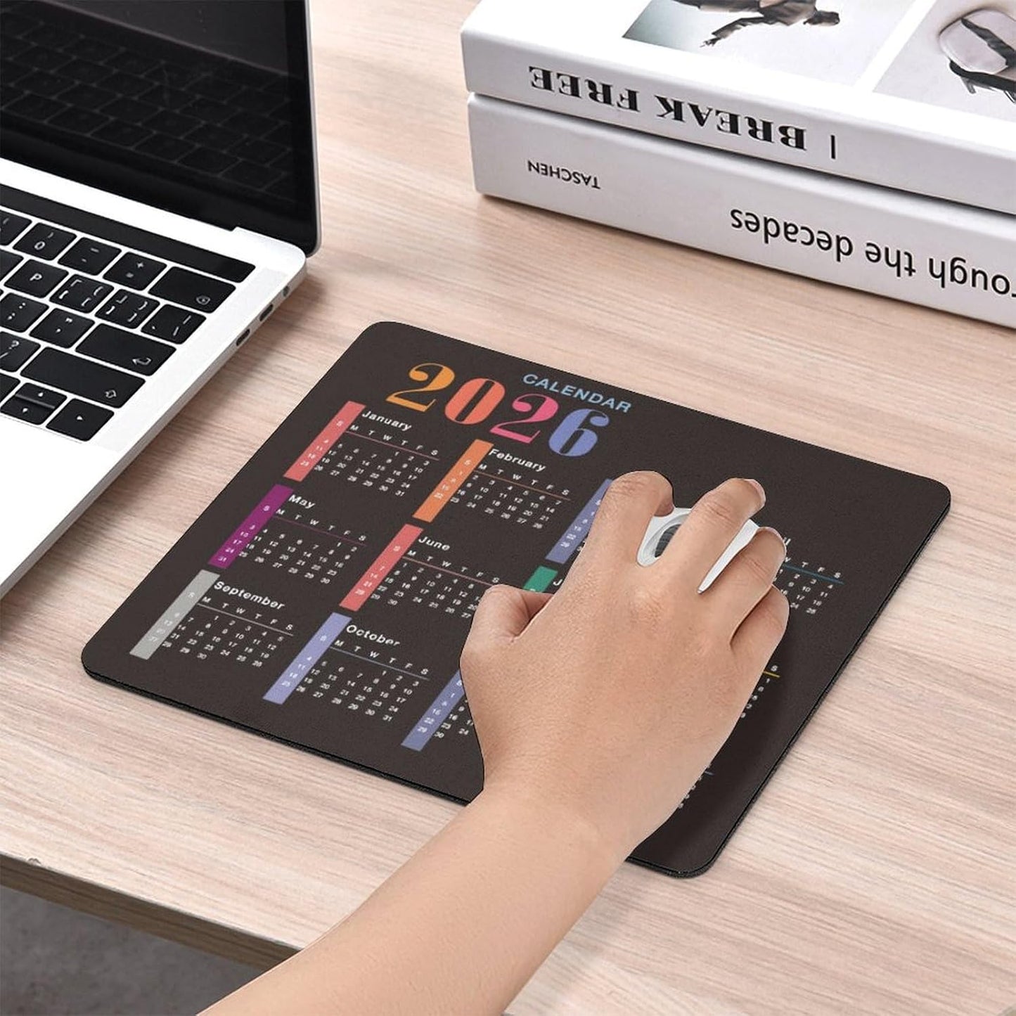 2026 Mouse Pad Calendar,Computer Mouse Pads Calendars Non-Slip Rubber Desk Mat Mousepad Gaming Office Keyboard Mat (9.45x7.87 in)