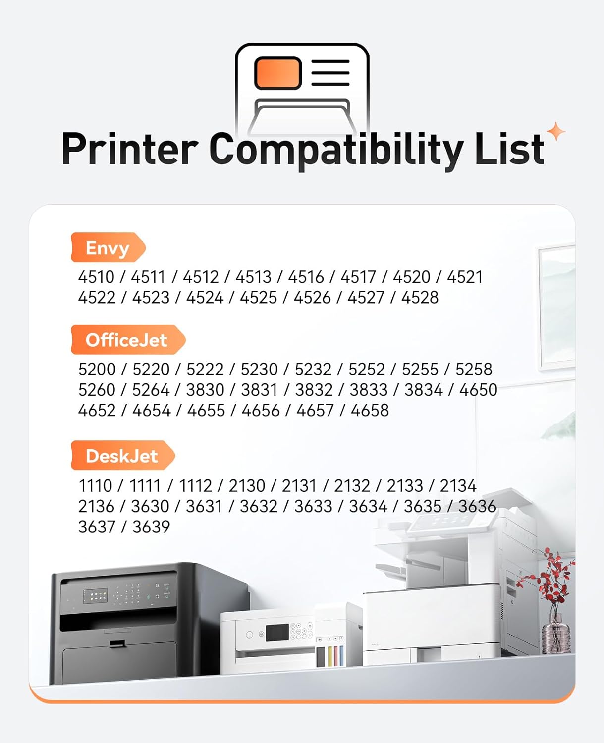 63XL Ink Cartridges 2 Pack High Yield with Chip Replacement for HP 63 63xl Ink Compatible with HP Officejet 3830 4650 4655 5255 5258 5200 Envy 4510 4512 4520 4650 Deskjet 2130 2132 3630 3634 Printer