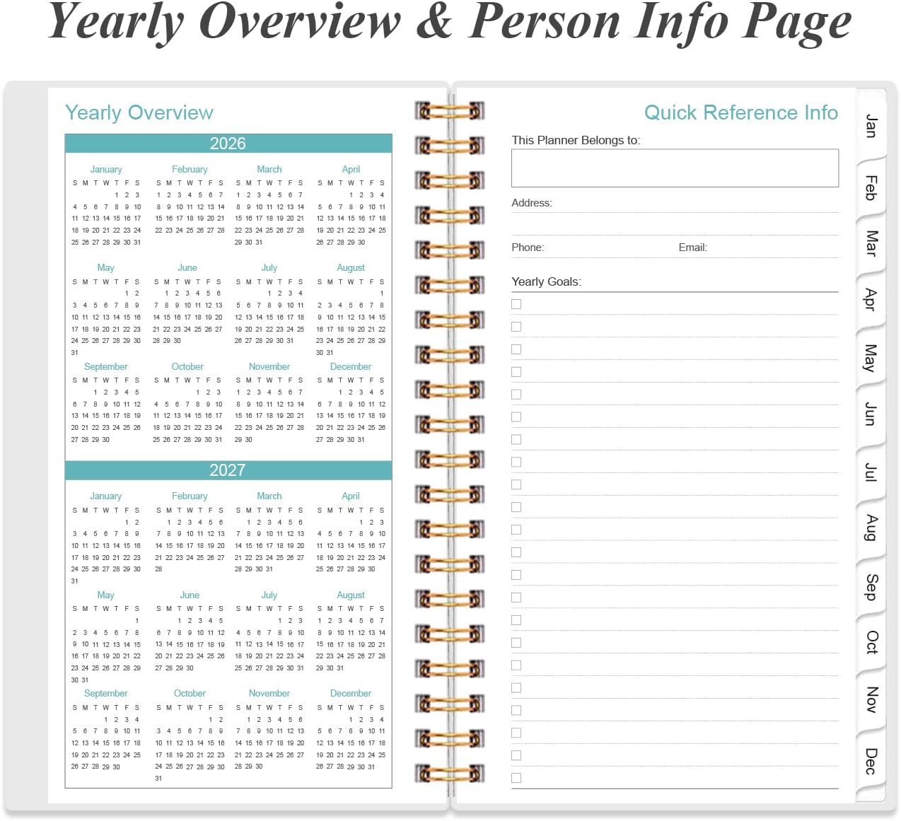 2026 Pocket Planner/Calendar - 2026 Planner from January 2026 - December 2026, Planner 2026 with 12 Tabs, Twin-Wire Binding, Inner Pocket, 3.75" x 6.75, Rose Flower