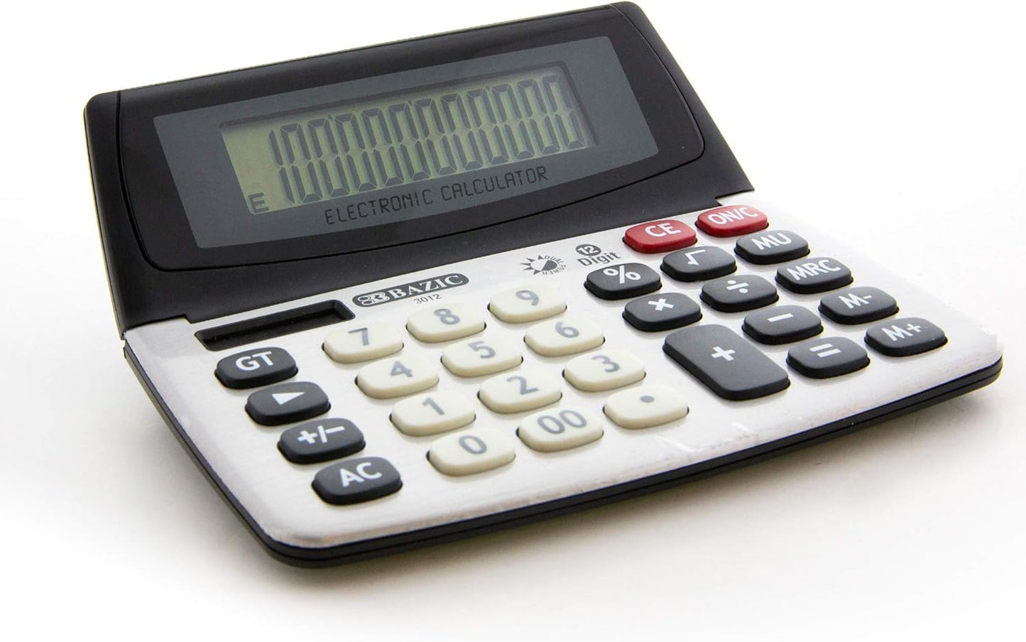 BAZIC 12-Digit Dual Power Desktop Calculator with Adjustable Display (Case of 12) (3012-12)