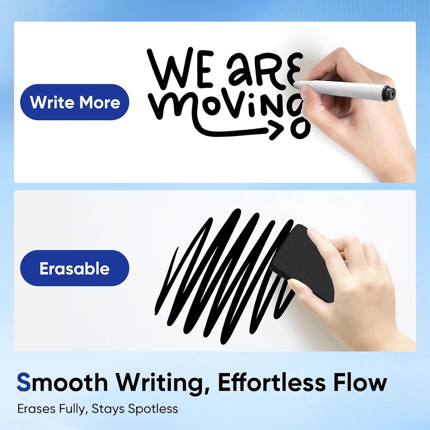 Dry Erase Board, 36 × 24 inches, Magnetic White Board for Wall, Silver Aluminium Frame, White Board Dry Erase for Kids, Students, Office, Kitchen- Includes Markers, Magnets & Eraser