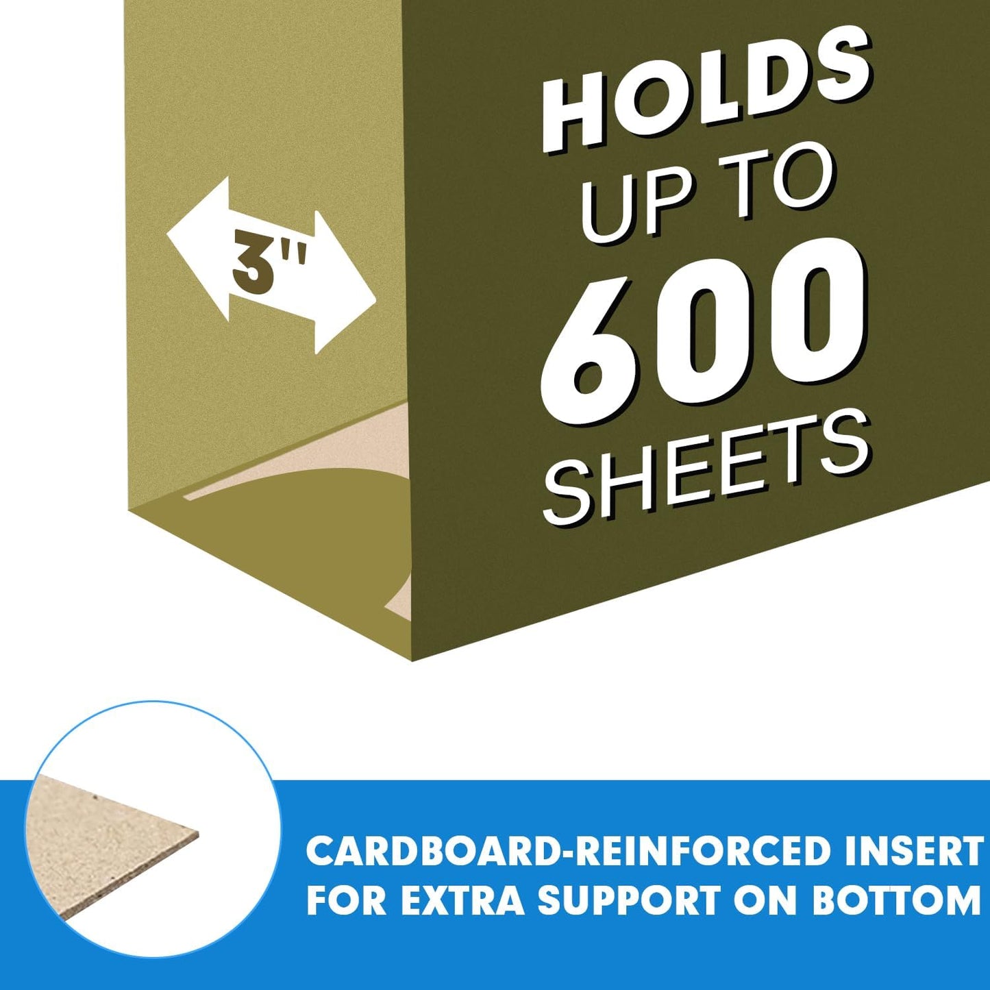 Extra Capacity Hanging File Folders, RAZCC 60 Pack Letter Size Reinforced Hanging Folders with Heavy Duty 3 Inch Expansion for Bulky Files, Filing Cabinet, Adjustable Tabs, Green