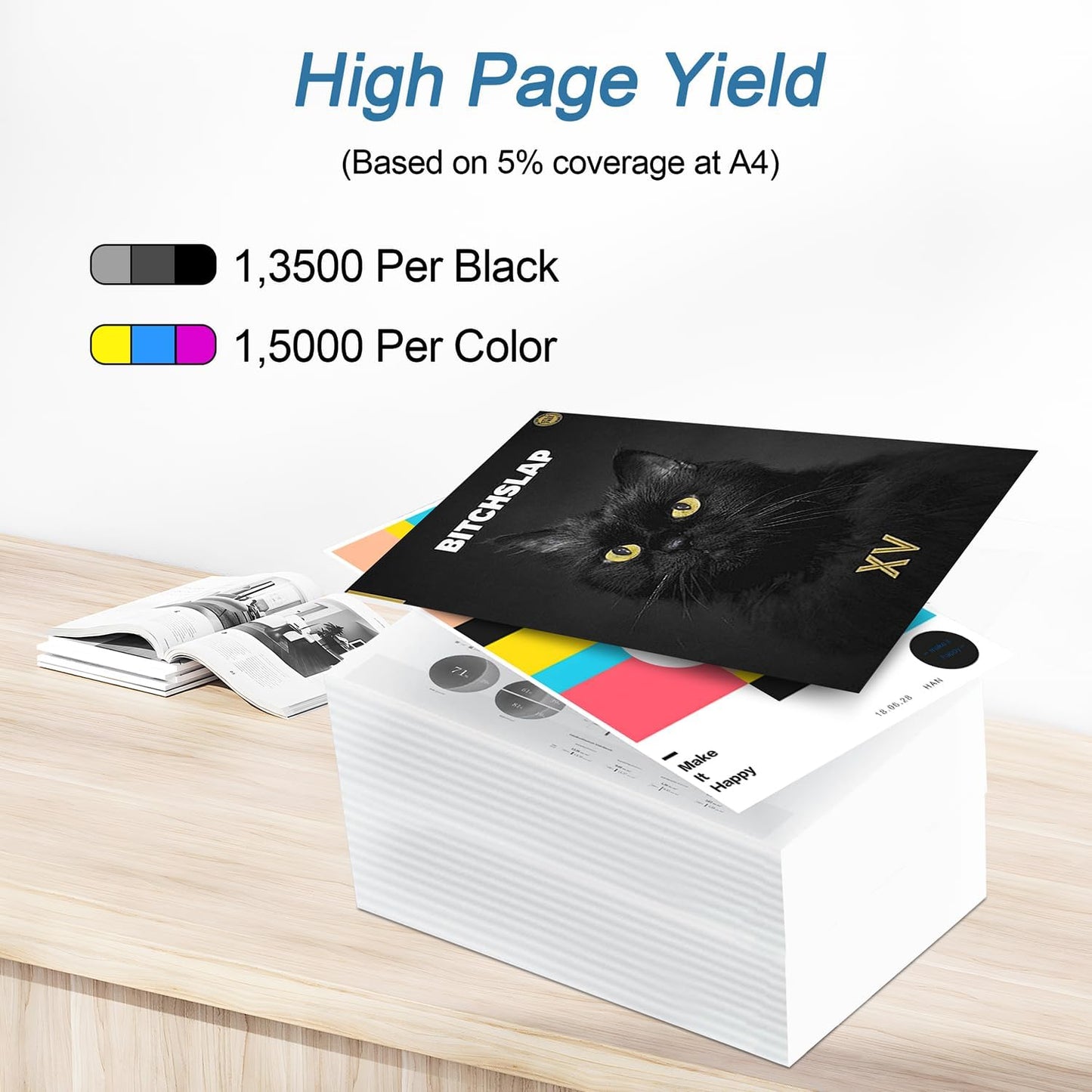 650A Toner Cartridges(with Chip) 4 Pack Compatible with 650A Toner Cartridges CE270A CE271A CE272A CE273A for Enterprise CP5525 CP5520 M750 Printer (Black Cyan Magenta Yellow)