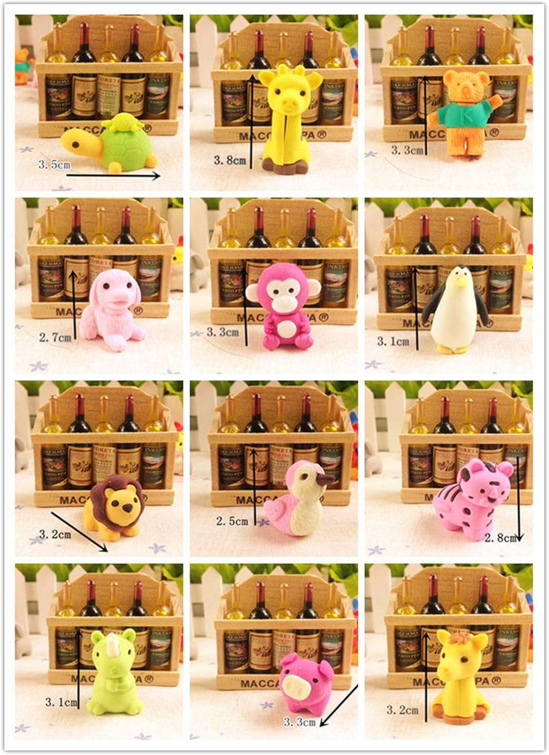 Animal Erasers Desk Pet 40 Pack 3D Animal Erasers for Kids Cute Fun Puzzle Erasers for Students School Supplies Prize Gifts Party Favors
