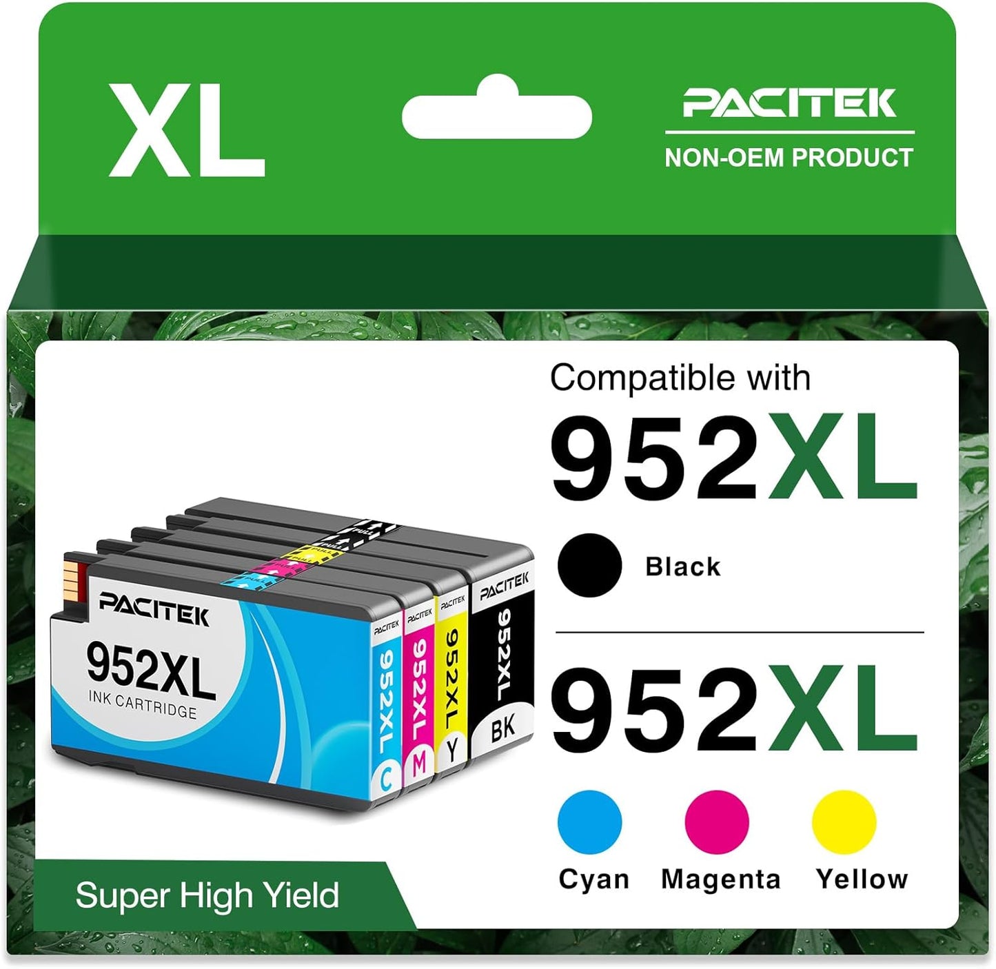 952XL Ink Compatible for Hp 952XL Ink Cartridges Combo Pack 952 XL Work for Hp Officejet Pro 8710 8702 7720 7740 8700 8715 8210 Printers (Black/Cyan/Magenta/Yellow)