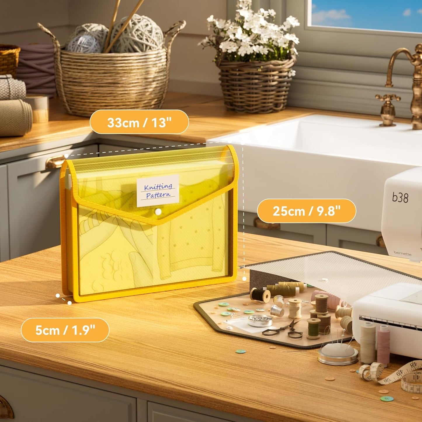 ABC life 8 Pack Plastic Expanding File Folder, Folders for Documents with Snap Closure, Colorful File Folder Organizer Holder, Transparent, Large Capacity, Fit Letter/A4 Size - Rainbow