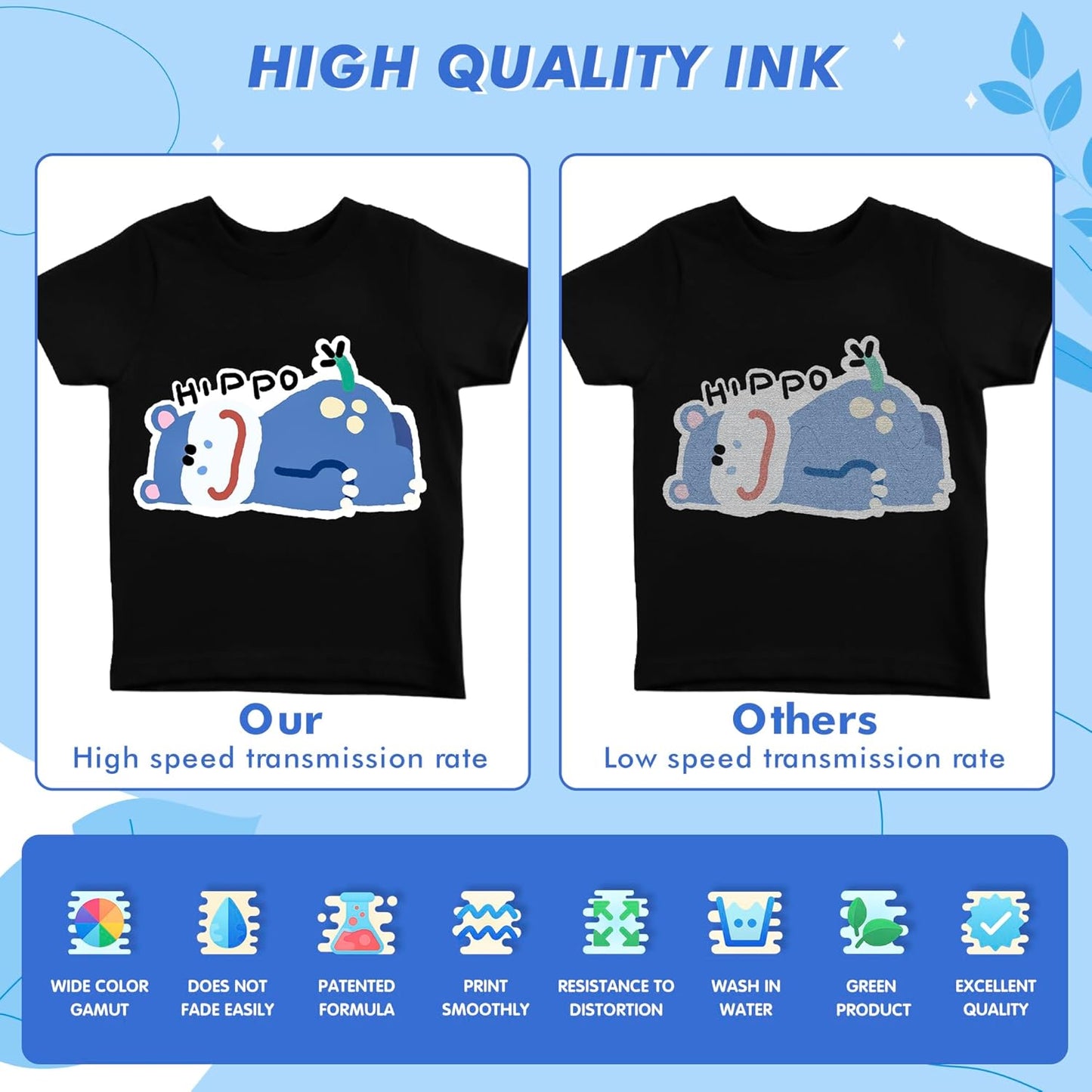 Dtf Ink 1500ml Dtf Printer Ink for ET8550,L1800,XP15000, Bright Colors,DTF Transfer Ink for Pet Film, Refill Ink for P400, P800, P600, DX5, XP600. (250ml x 6, 2Wh+BKCMY)