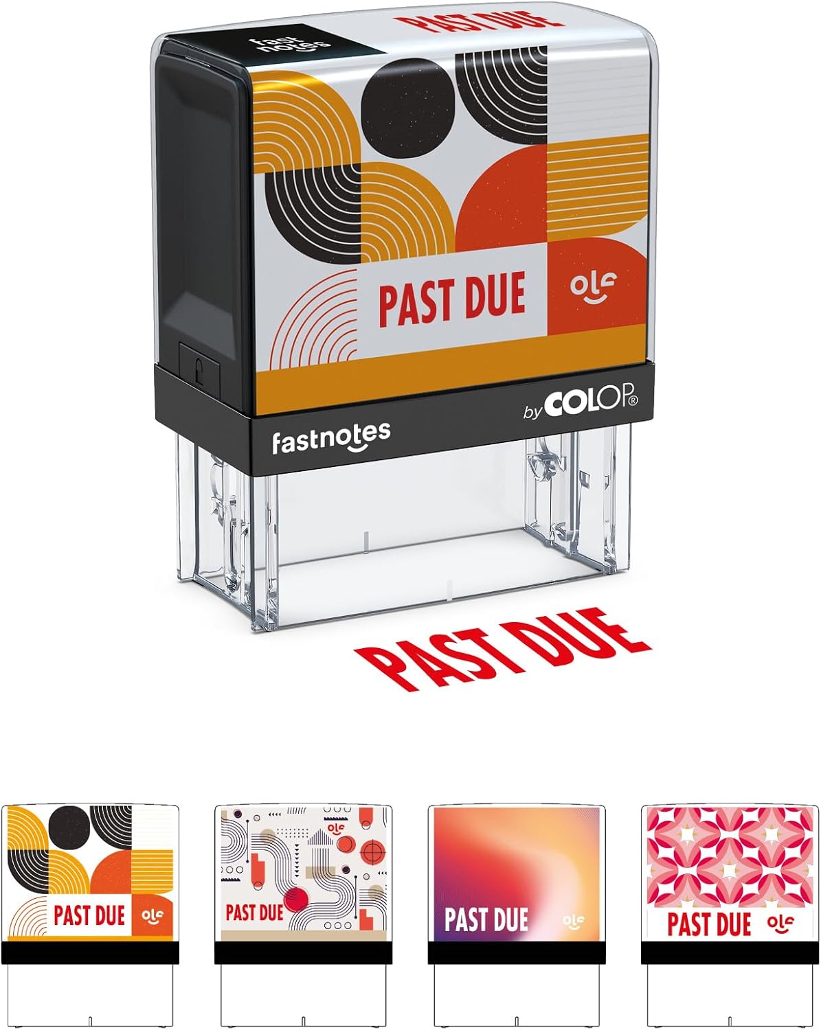 Fastnotes Past Due Self-Inking Rubber Stamp by COLOP - Great for Office Documents, Notary, Warehouse, Accounting Paperwork, Business, and Legal Documentation - Red Ink (Past Due- Red)