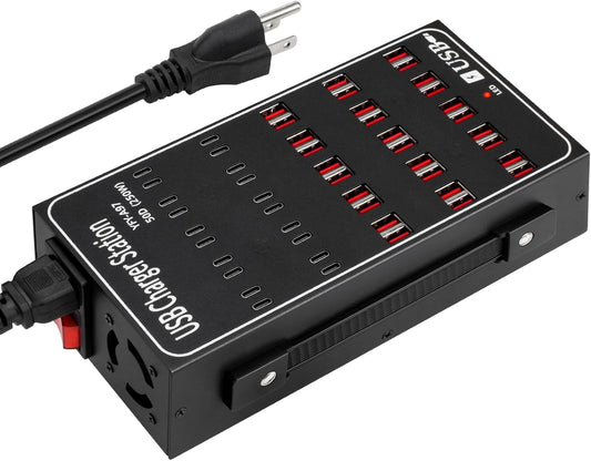250W Desktop Charging Station, 30 USB A + 20 USB C, Multi Port Charging Station for Phones, Tablets, Watches, and More [Lcoco&Dream]