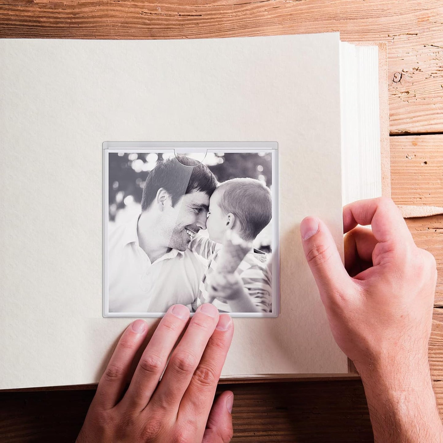 30 Pack Self-Adhesive Index Card Pockets with Top Open for Loading - Ideal Index Card Holder for Organizing and Protecting - Crystal Clear Plastic(6 x 6 Inches)