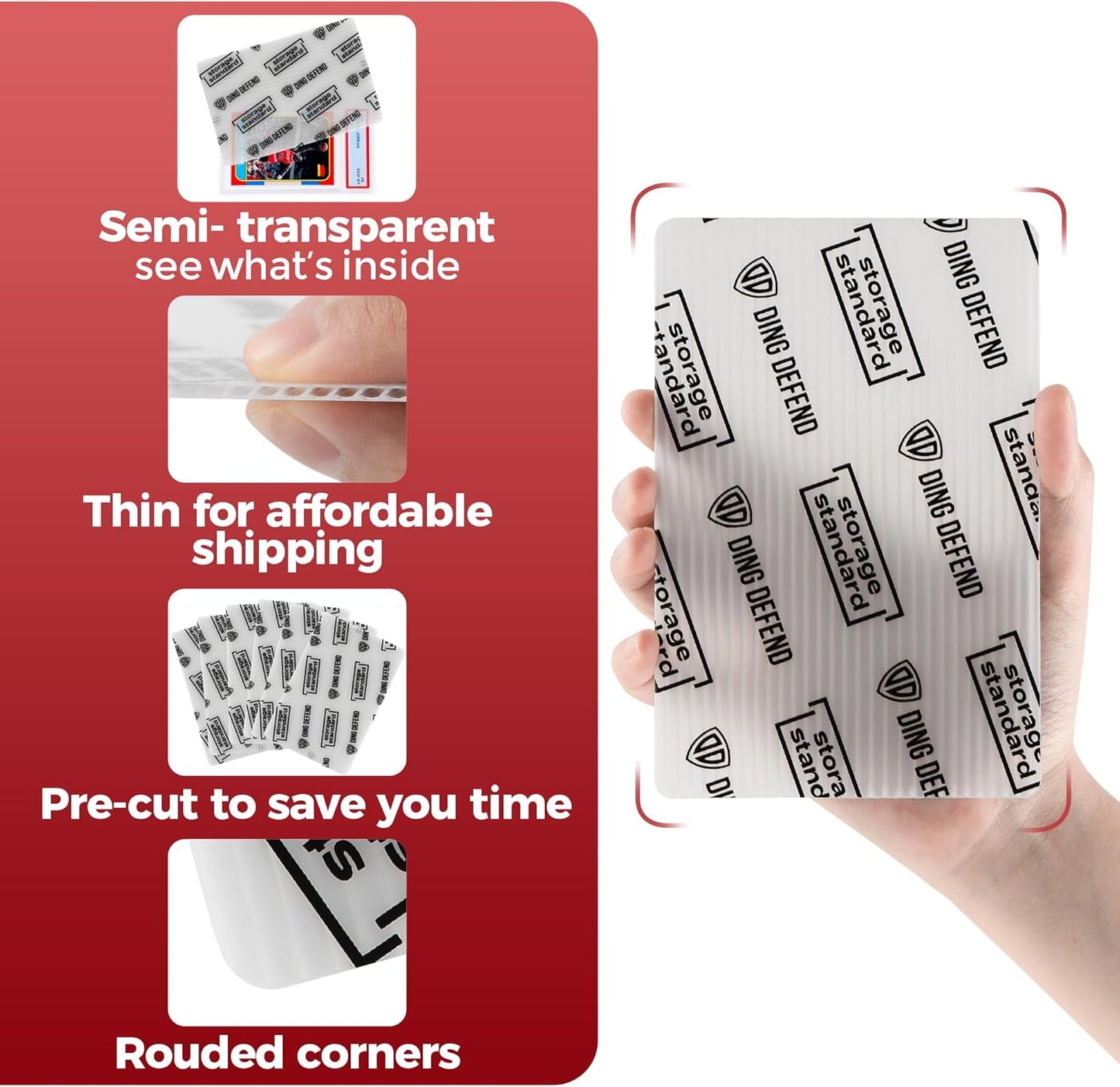 Card Protectors Trading Cards Shipping Supplies, 110-Pack 4'' x 6'' Graded Card Sleeves for Mailing Inserts, Plastic Semi Rigid Card Holder Better Than Corrugated Cardboard Sheets