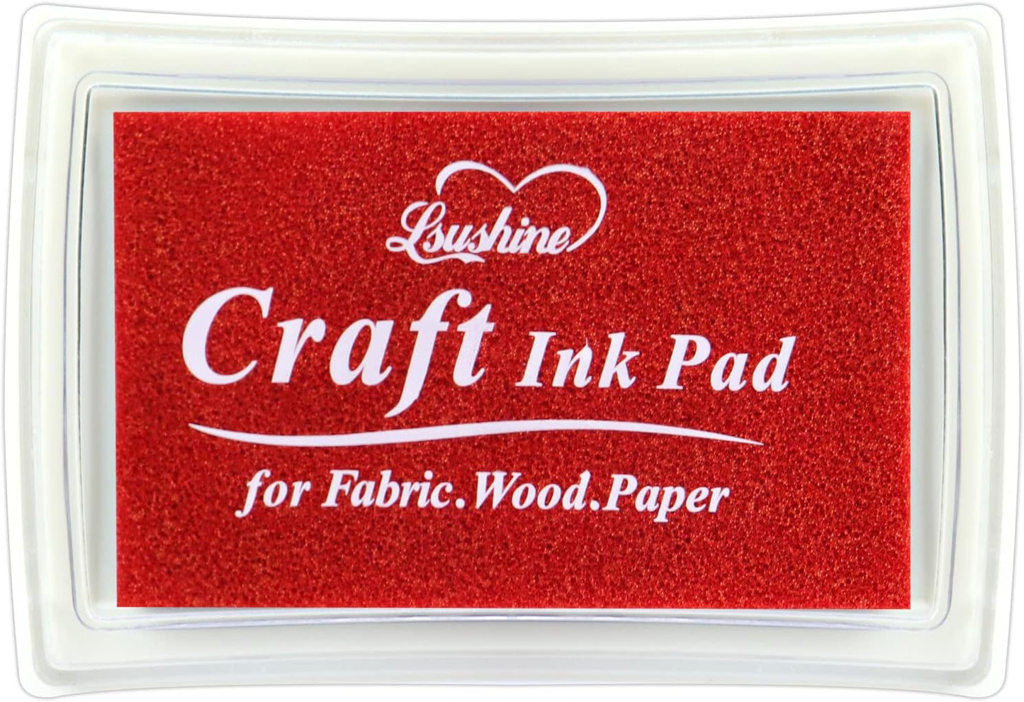 Craft Ink Pad for Rubber Stamps, Paper, Wooden, Fabric, Scrapbooking, Non-Toxic Finger Ink Pads for Kids (Red)