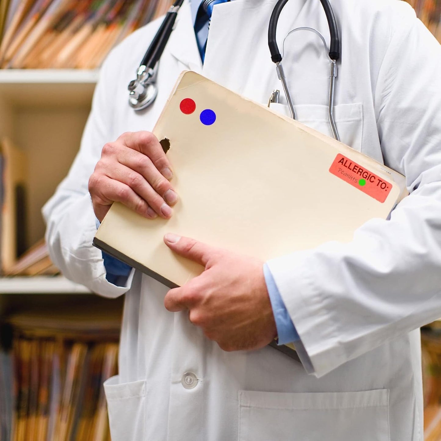 ChromaLabel 1.50 Inch Round Label Permanent Color Code Dot Stickers, 500 Labels per Dispenser Box, White