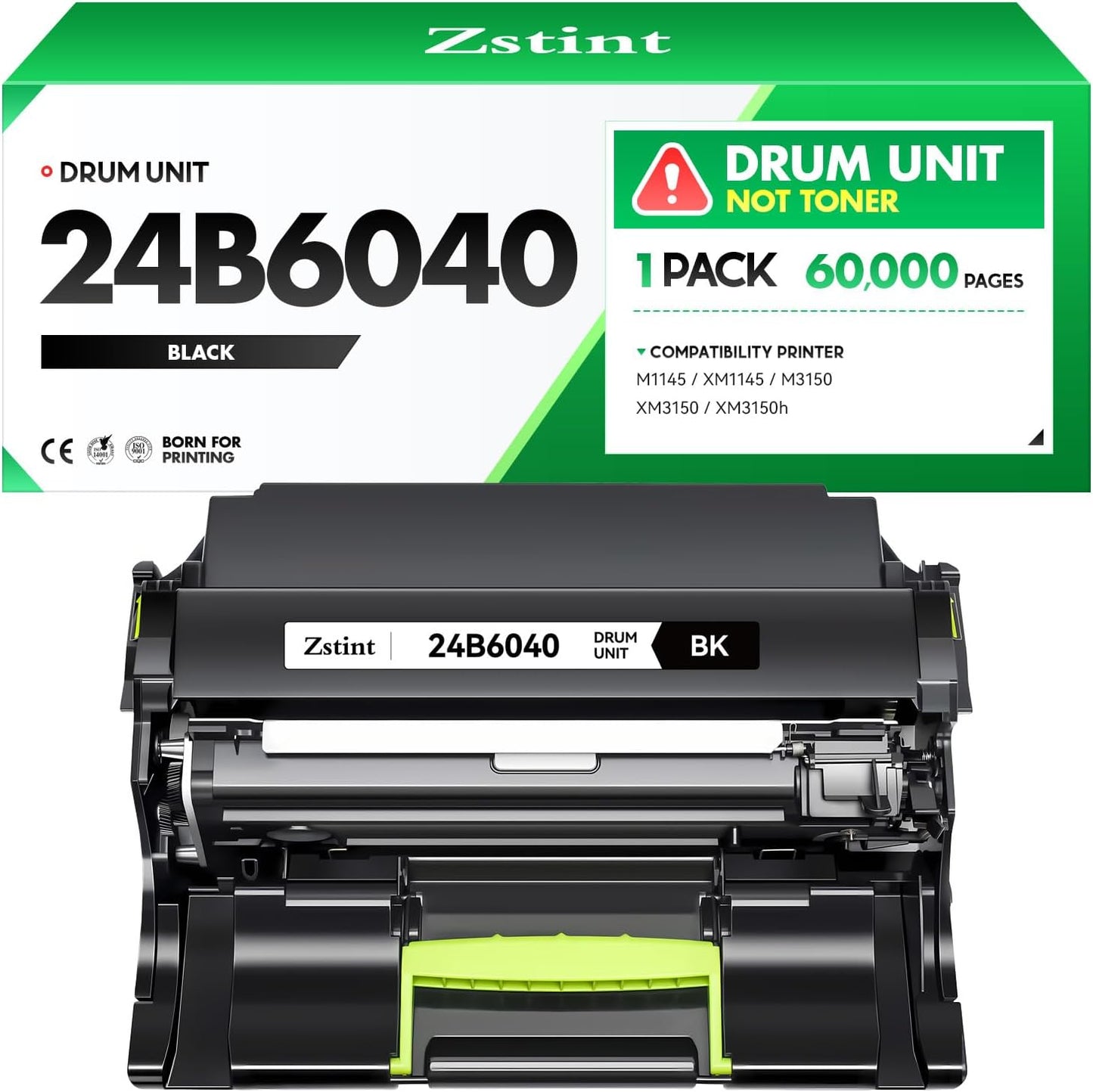 24B6040 Imaging Unit (Not Toner) High Yield Replacement for Lexmark 24B6040 Drum Unit Compatible with M1140 XM1140 XM1145 M1145 M3150 XM3150 XM3150h Laser Printer All-in-One Copier (60,000 Pages)