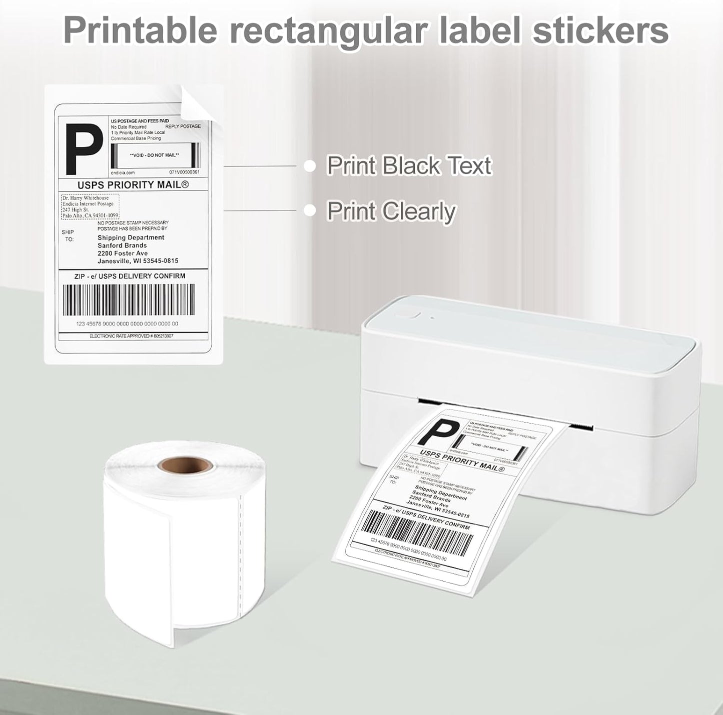 3 X 5 Inch Rectangle Sticker White Moving Labels for Boxes, 300PCS Waterproof Removable White Labels Stickers to Write on for Bar-Codes, Address, Small Business Labeling, Inventory