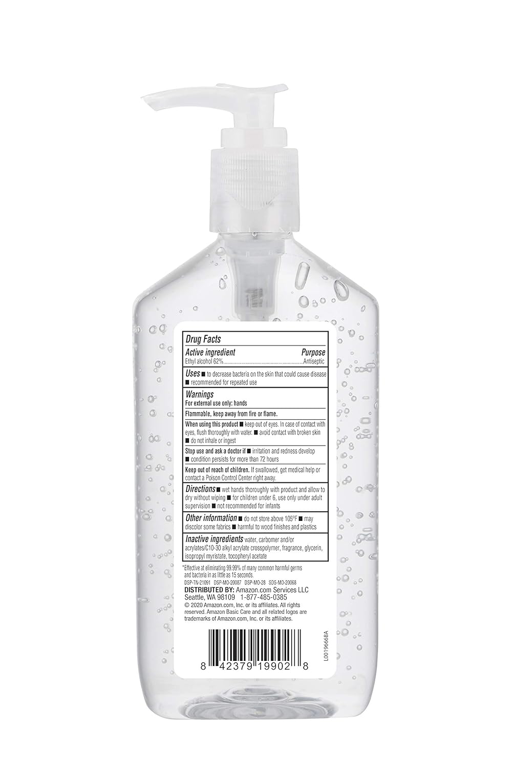 Amazon Basic Care - Original Hand Sanitizer 62%, 12 fl oz (Pack of 6)