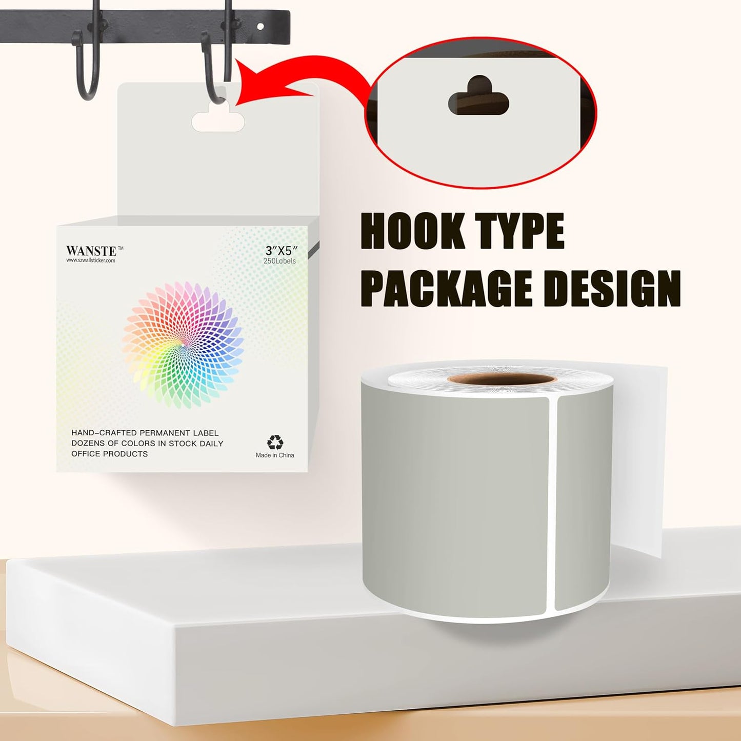 3 x 5 Inch 250Pcs Rectangle Color Coding Stickers,Strong Adhesion Easy to Write Label for Moving,Box Organization,Inventory,Business,Gray