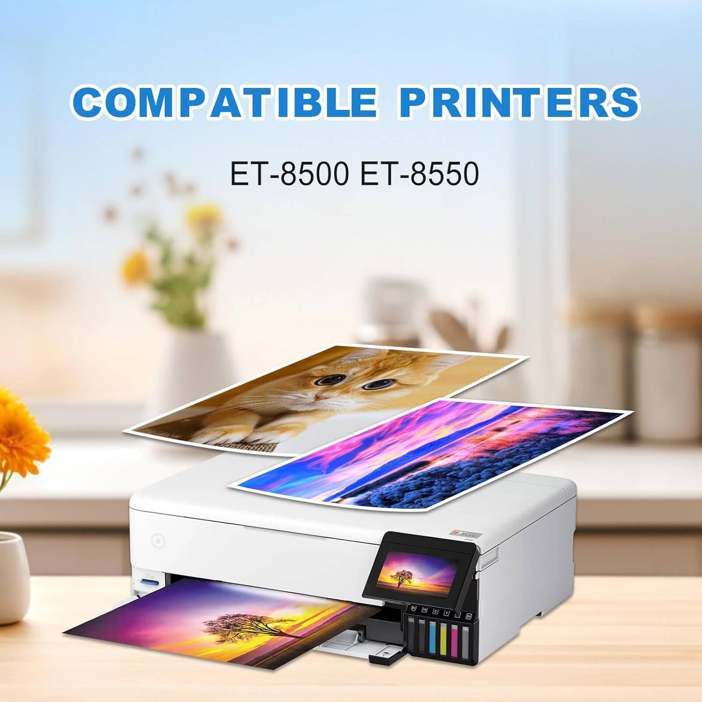 552 Ink Refill Bottles 6 Pack Compatible 552 Ink Bottles T552 Ink High Capacity Work for ET-8550 ET-8500 Printers (BK PB C M Y GY)