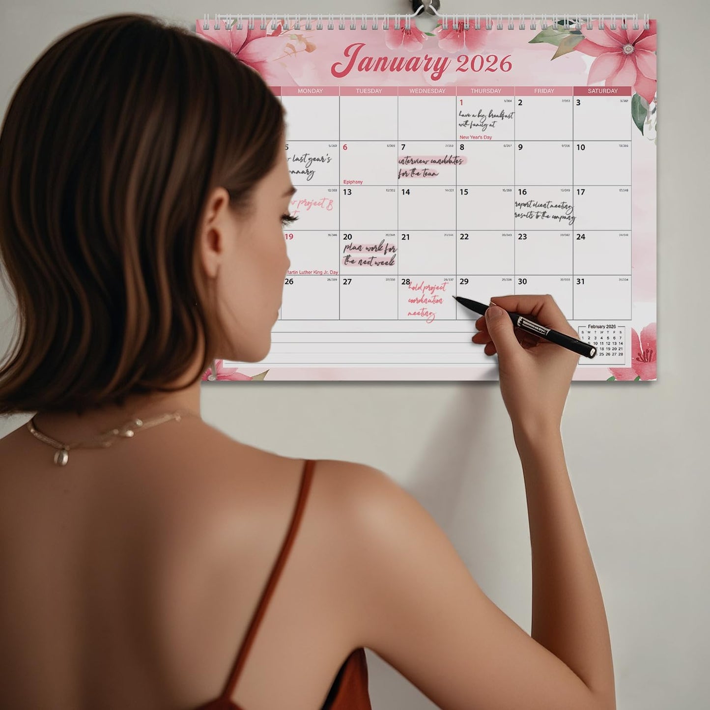 2026 Calendar, Wall Calendar 2026-2027, 11" x 14.2" Monthly Desk Calendar for Home and Office, 18 Months From January 2026 to June 2027 With Vacation Overview