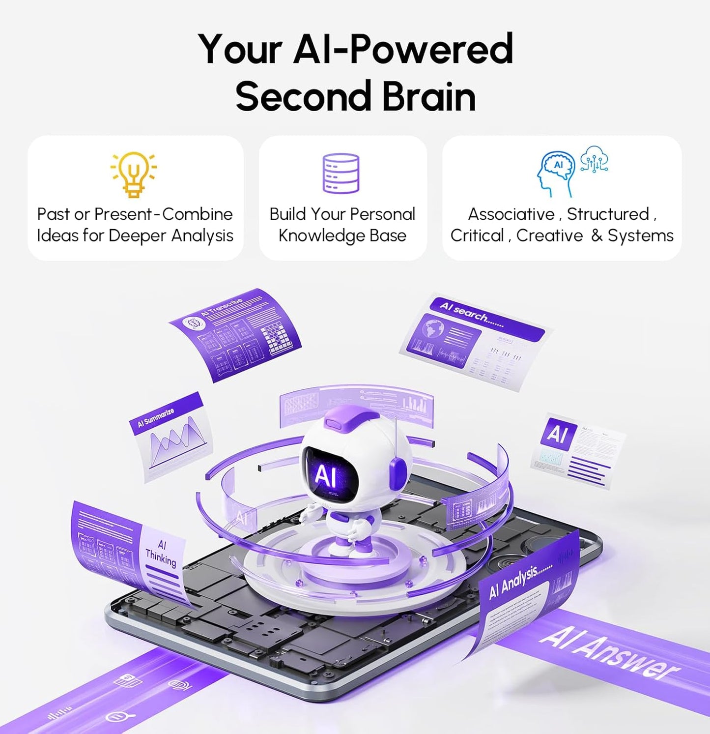 AI Voice Recorder, App Control, Transcribe & Summarize with 71 Pro Templates, Deep AI Analysis, Record Anytime Anywhere for Meetings, Work, Lectures, 112 Languages,Grey