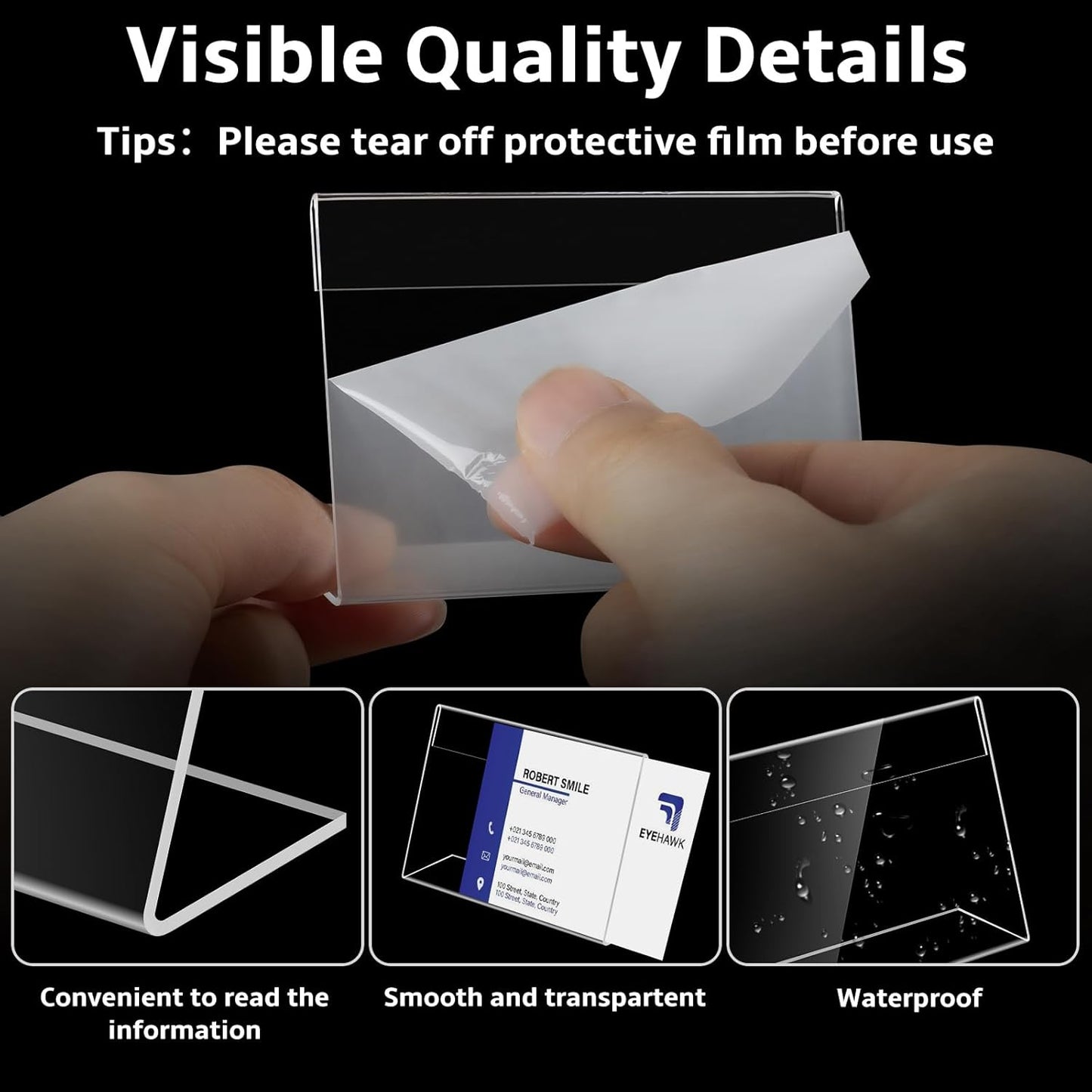 30 PCS Small Acrylic Sign Holder 3.5" x 2", Mini Acrylic Food Sign Labels for Party Buffet, Retail Price Display Holder, Clear Plastic Table Counter Top Stand for Place Cards, Name Card, Wedding Signs