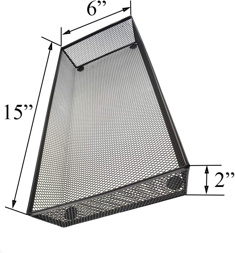 HAHIYO Stackable Mesh Tray Cup 15 x 6 x 2 inches Sturdy Container for Desk Drawer Organizer Collection for Home Office School kitchen Soft Foam Feet No Sharp Edges 1 Pack Black