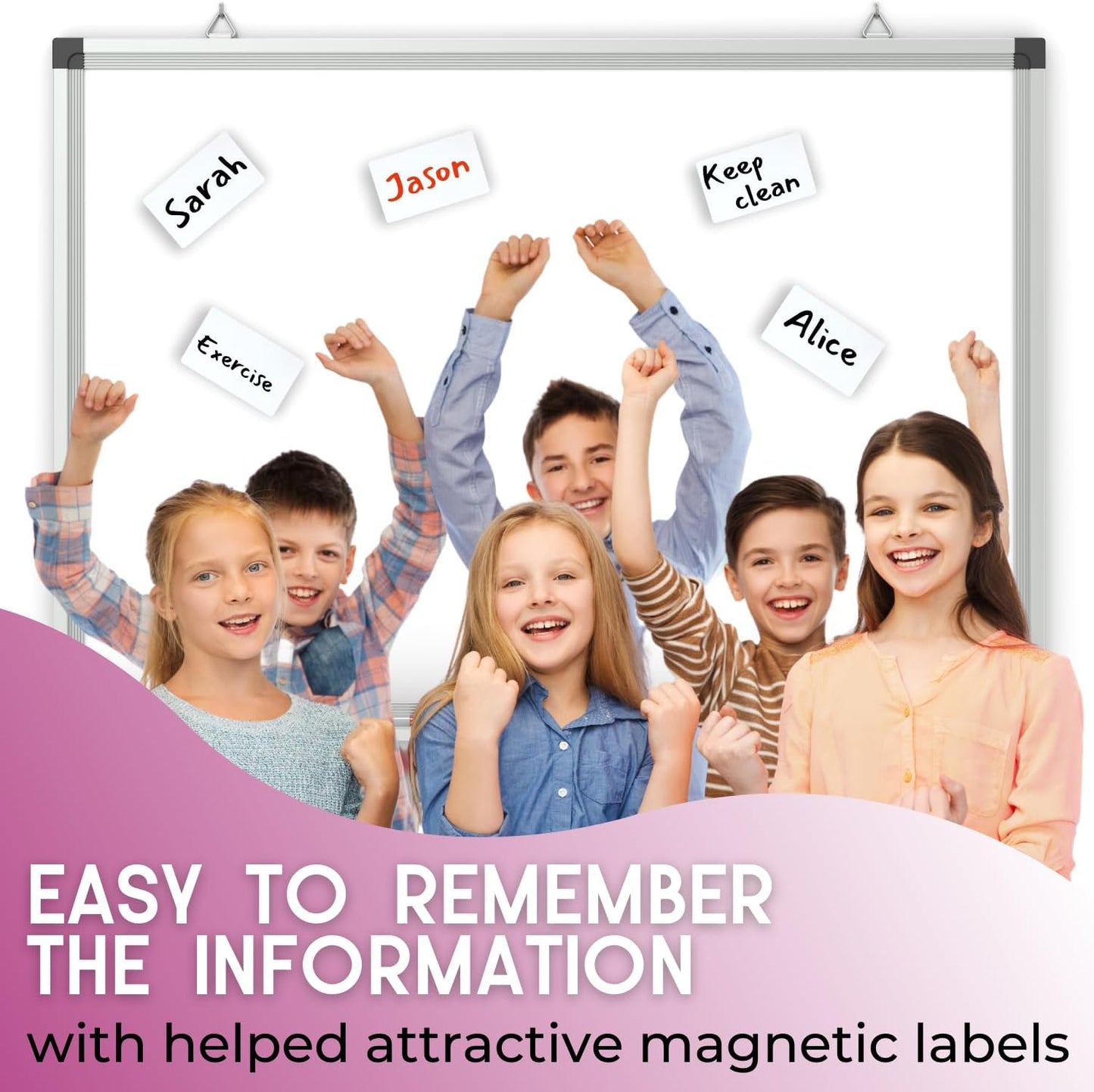 Availey 30 Pieces (5 x 3") - White Magnetic Dry Erase Labels - Reusable Strips for Classroom Home Office Garage Refrigerator Blank Writable Erasable Cards Name Tags Students Locker Shelf