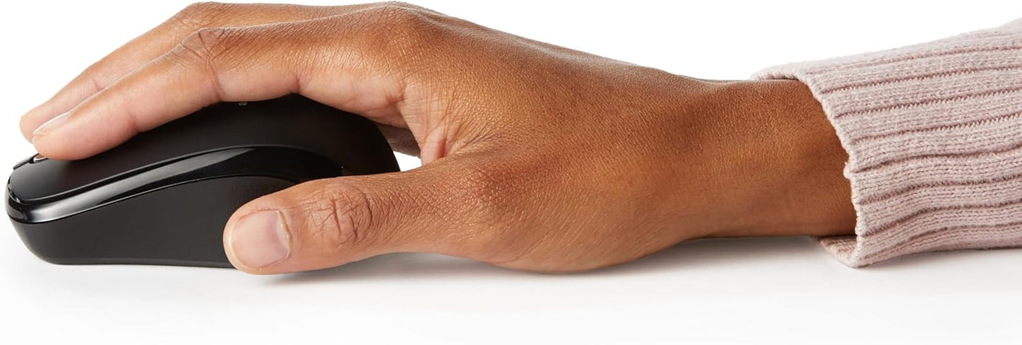 Amazon Basics 2.4 Ghz Wireless Optical Computer Mouse with USB Nano Receiver, Black