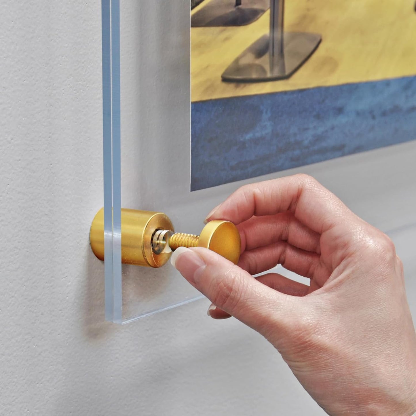 Azar Displays 105536-GLD Acrylic Floating Double Panel Wall Frame,24" x 36" Graphic Size, Overall Frame Size: 28" x 40", Gold