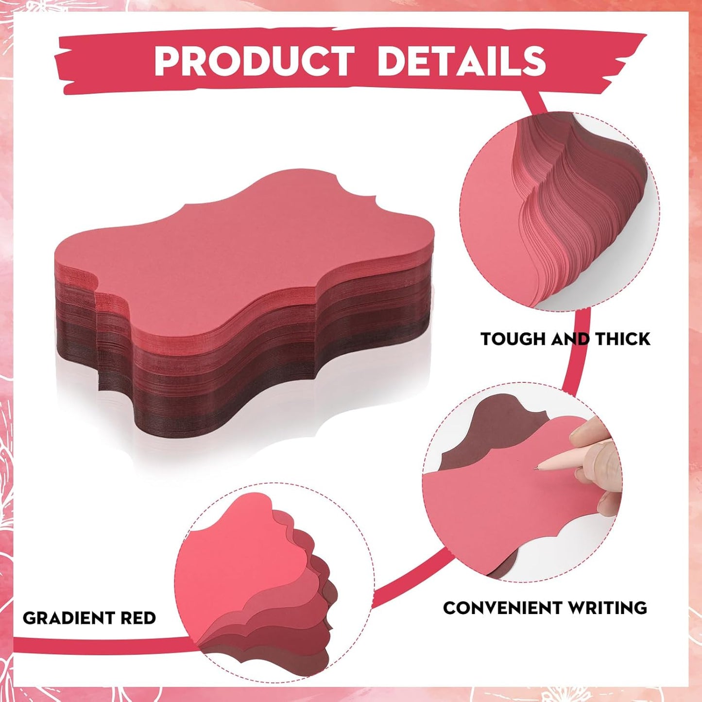 150 Pack Red Blank Index Cards 3x5 Colored Notecards for Office School Learning Game Cards