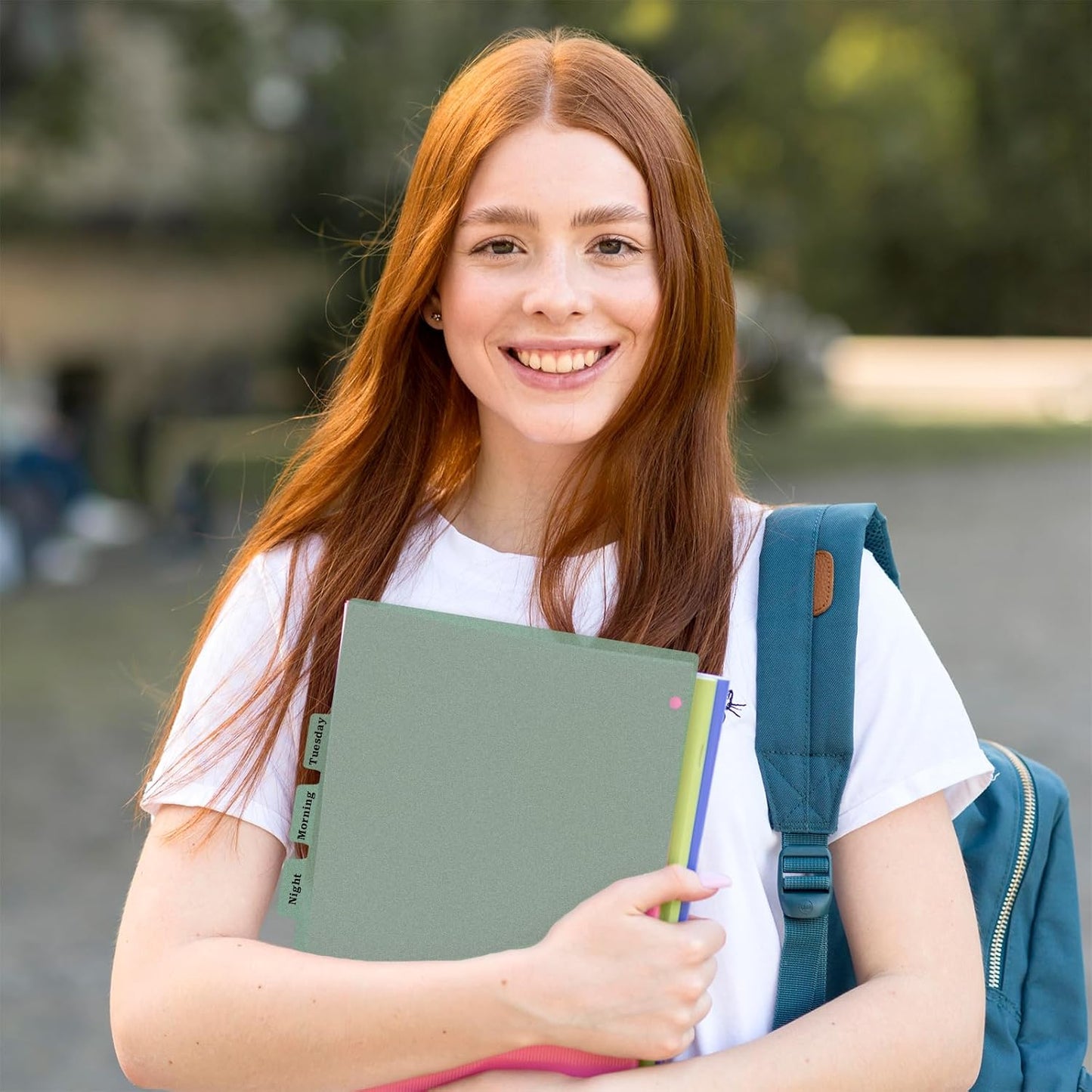 3 Ring Dark Green Binder Dividers with 8-Tabs, A4 Binder Dividers, Sturdy Plastic Divider, Suitable for Notebooks and Binders, Tabs for Binder, 3 Hole Punch (Dark Green, A4)
