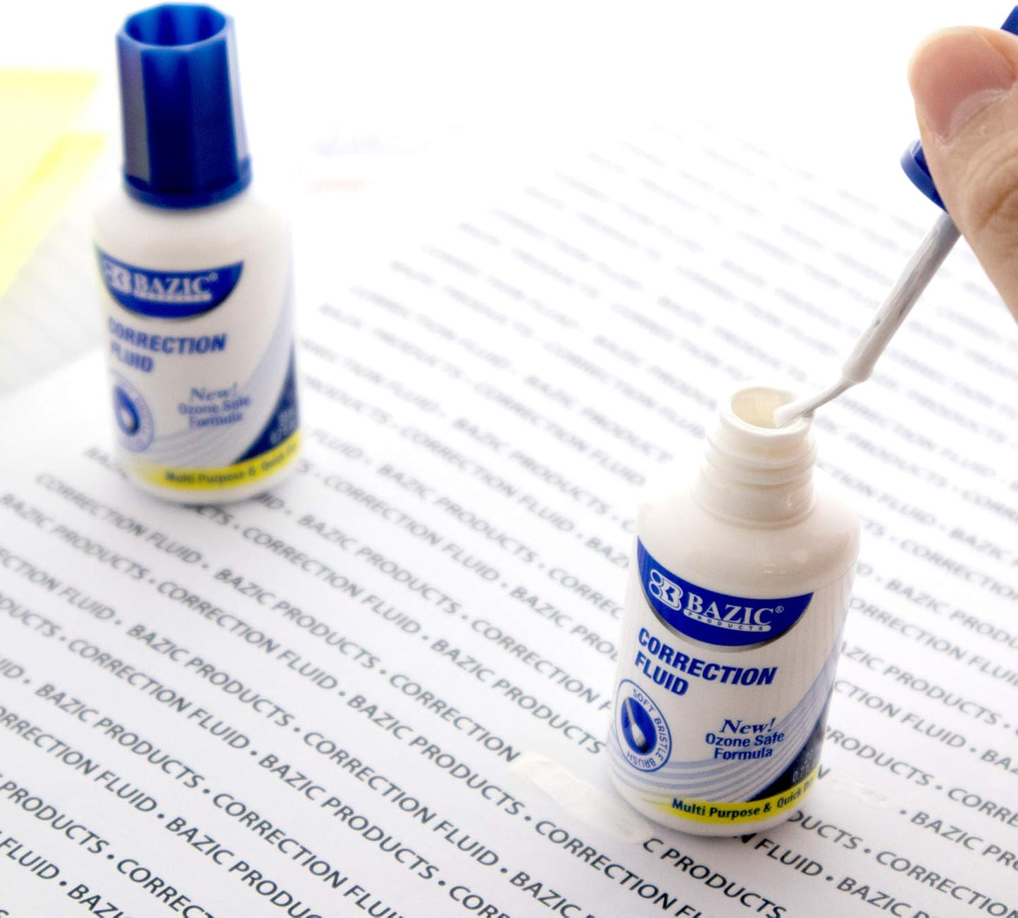 BAZIC Metal Tip Correction Pen & Correction Fluid (2/Pack)