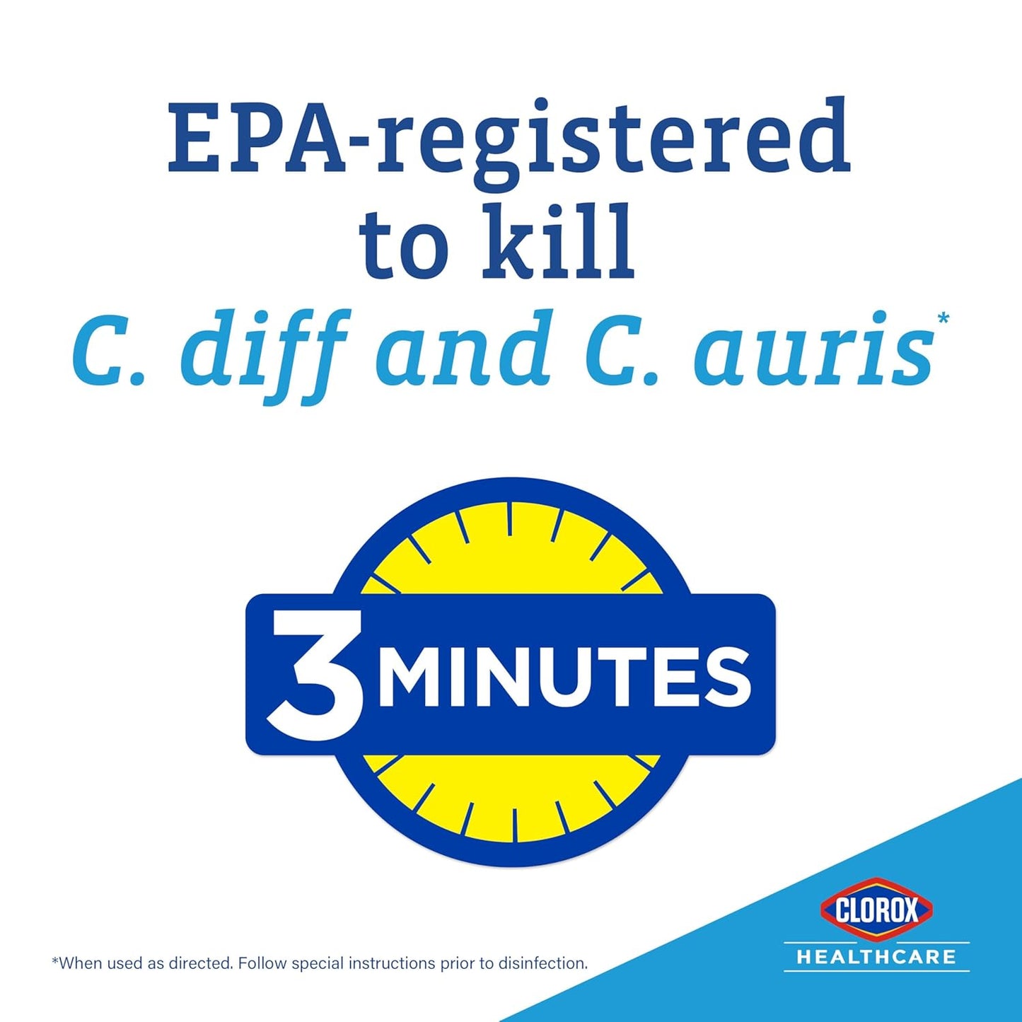 Clorox Healthcare Bleach Germicidal Wipes, 12" x 12", Refill for Bucket, 110 Count Pouch (Package May Vary)